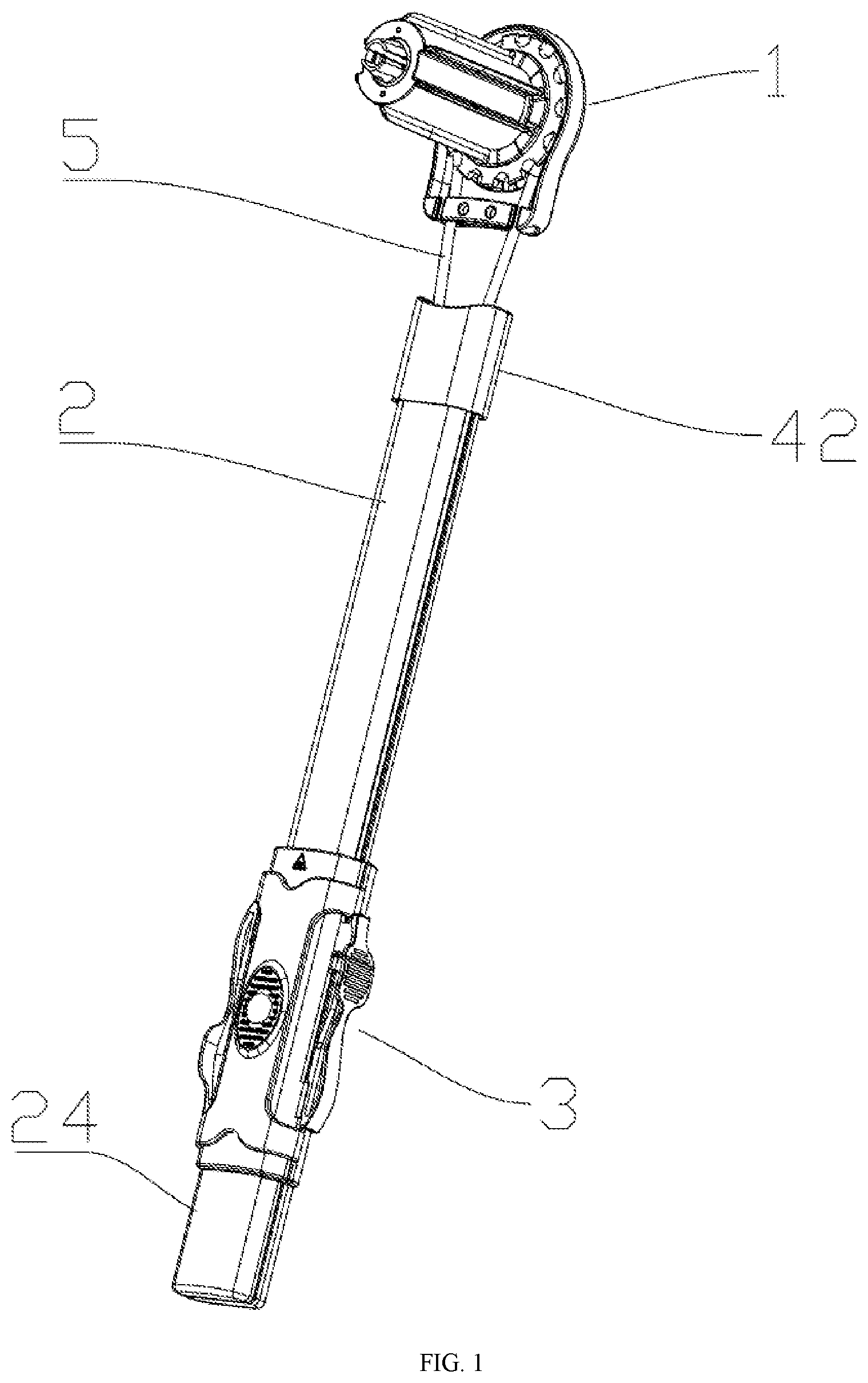 Patent US12338684 Figure 1 – Child-resistant roller blind lifting fixing rod and use method thereof