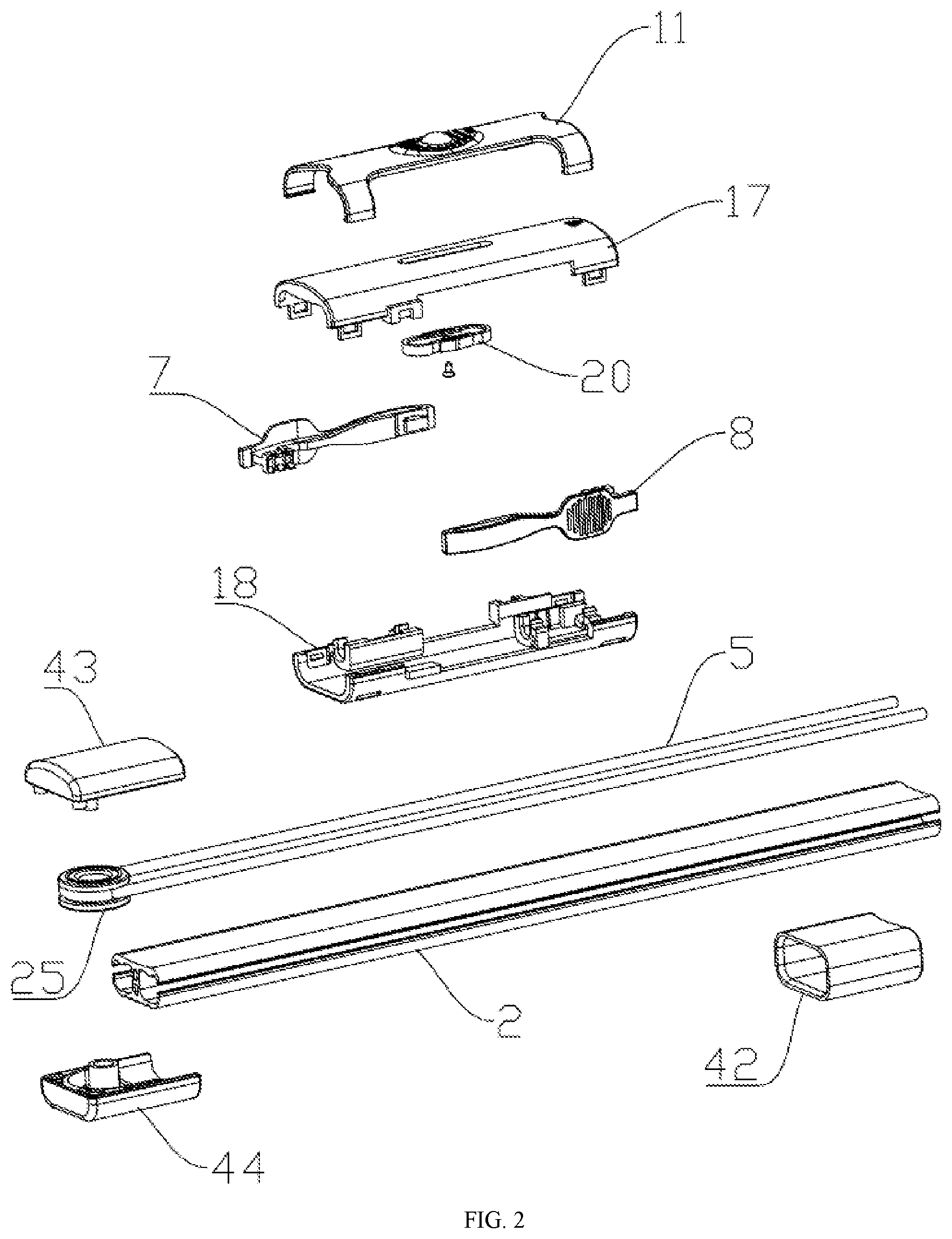 Patent US12338684 Figure 2 – Child-resistant roller blind lifting fixing rod and use method thereof