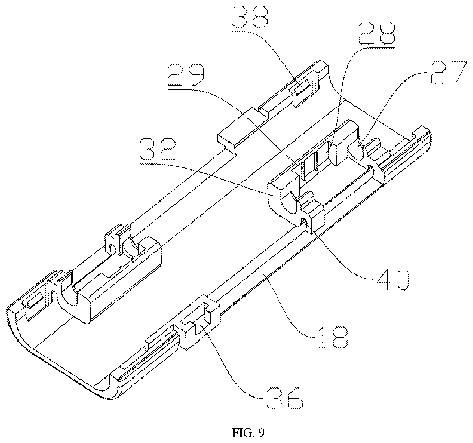Patent US12338684 Figure 7 – Child-resistant roller blind lifting fixing rod and use method thereof