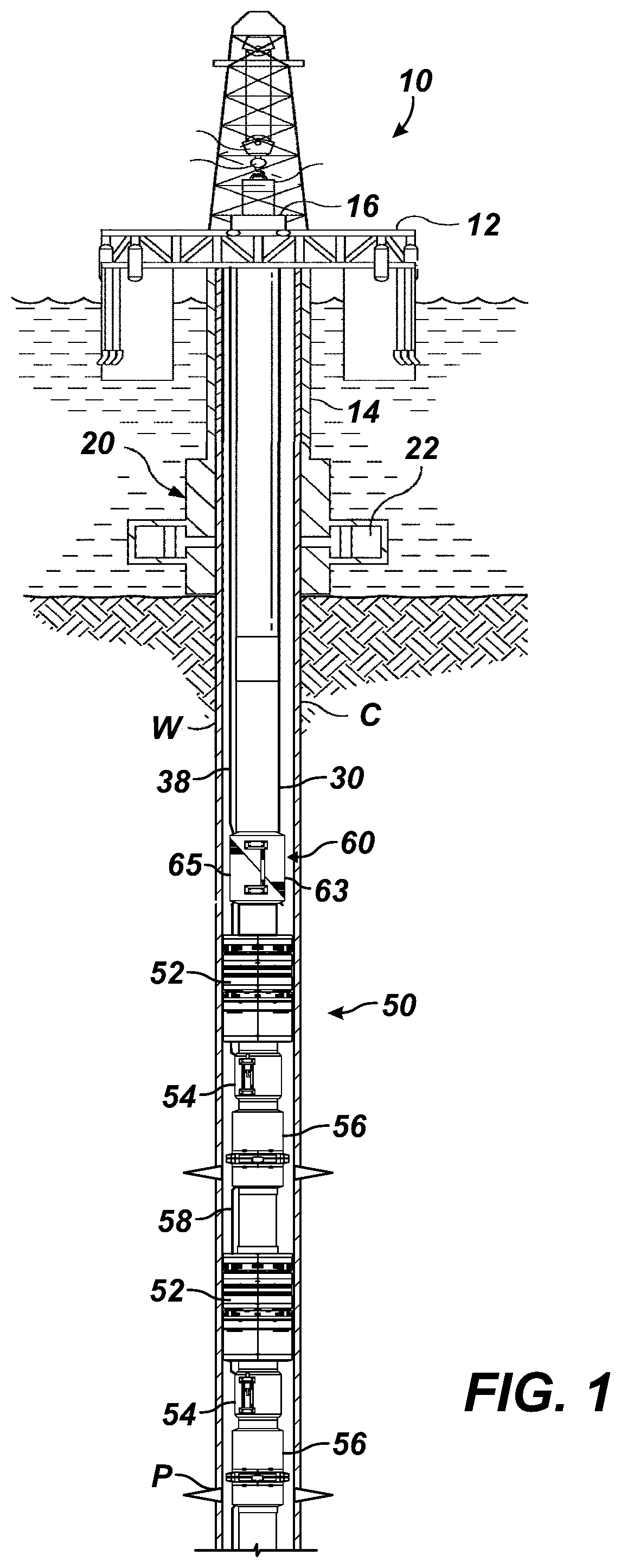 Patent US12338687 Figure 1 – Two-stage in-well wet mate connection