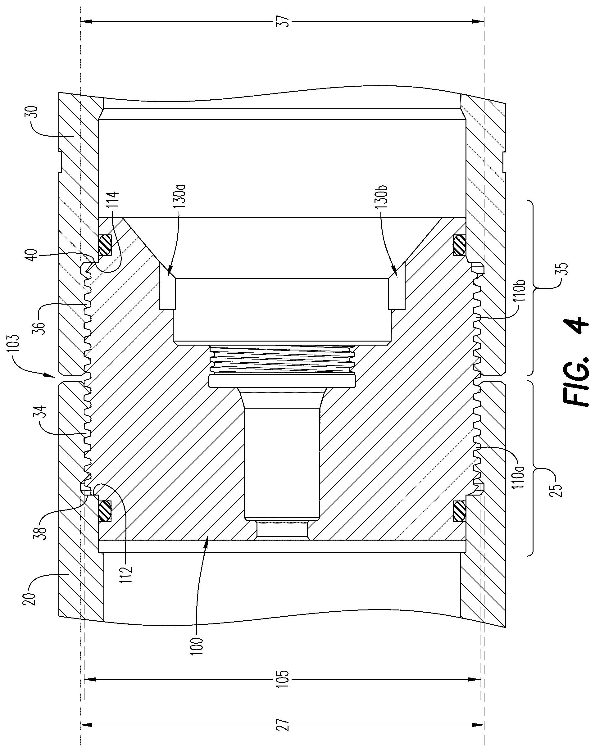 Patent US12338691 Figure 4 – Tandem seal adapter for perforating guns