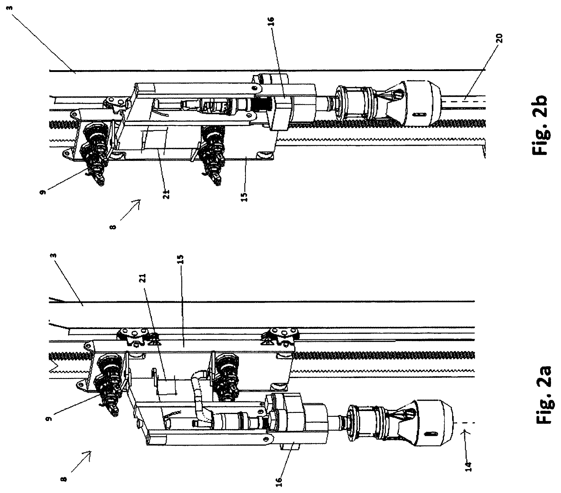 Patent US12338695 Figure 2 – Mobile land rig with a pivotal top drive unit