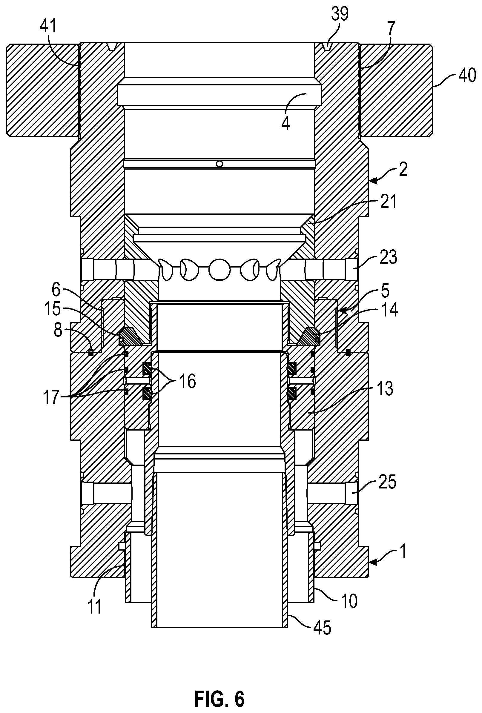 Patent US12338702 Figure 6 – Oilfield unitized wellhead with integrated internal hanger retainer system