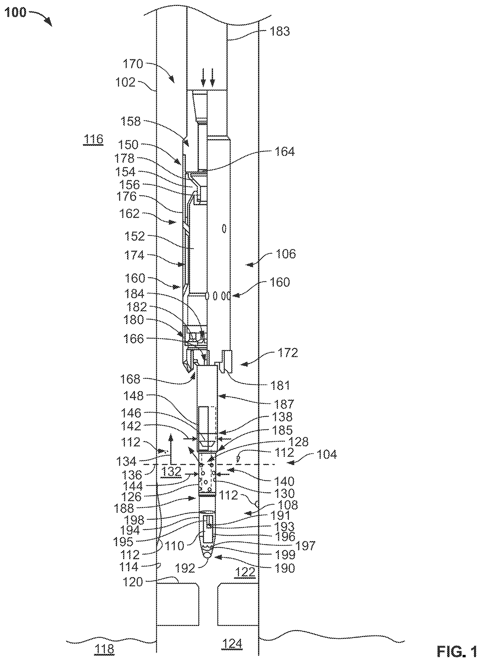 Patent US12338715 Figure 1 – Cleaning and inspecting a wellbore