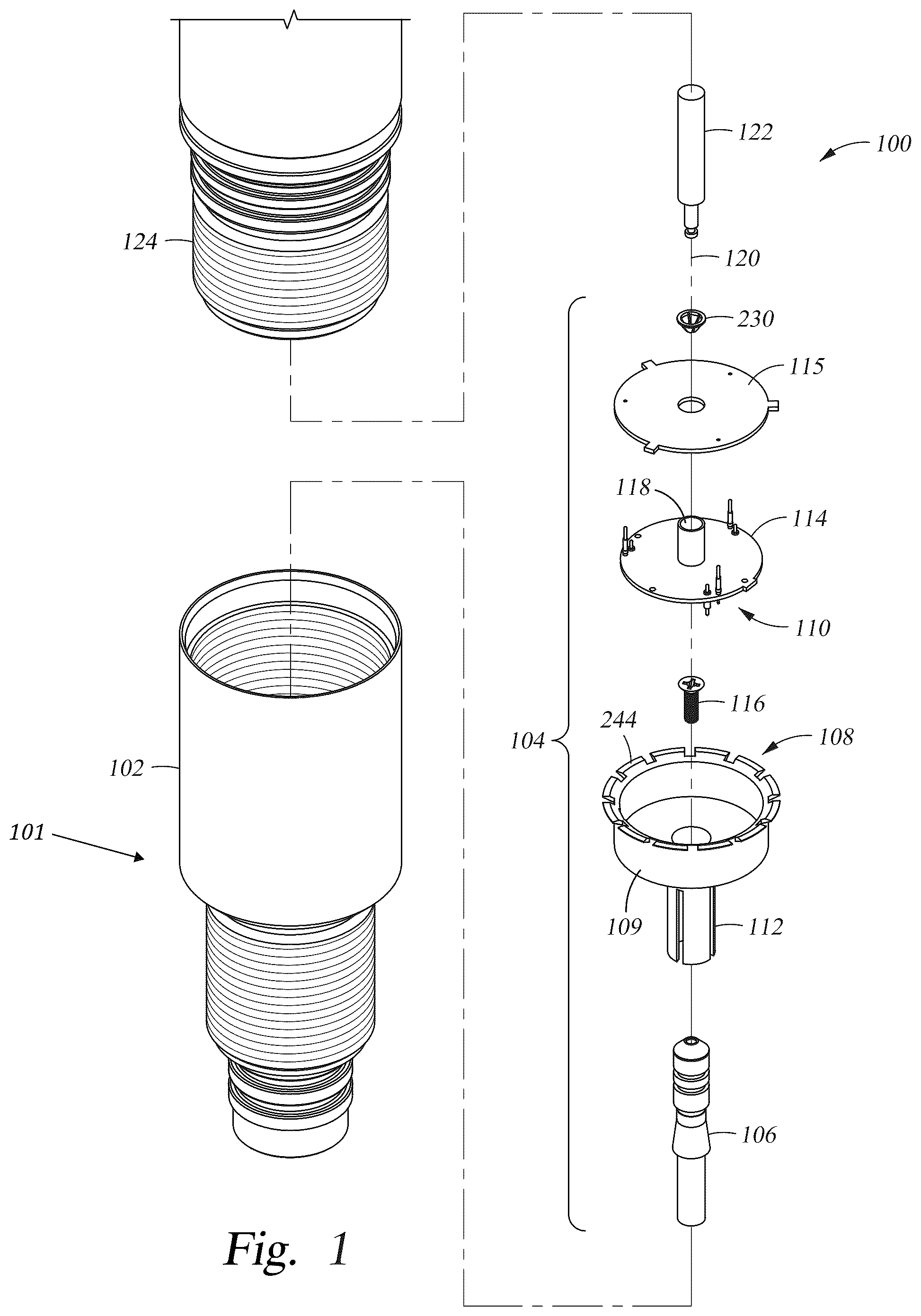 Patent US12338717 Figure 1 – Downhole ignition assembly