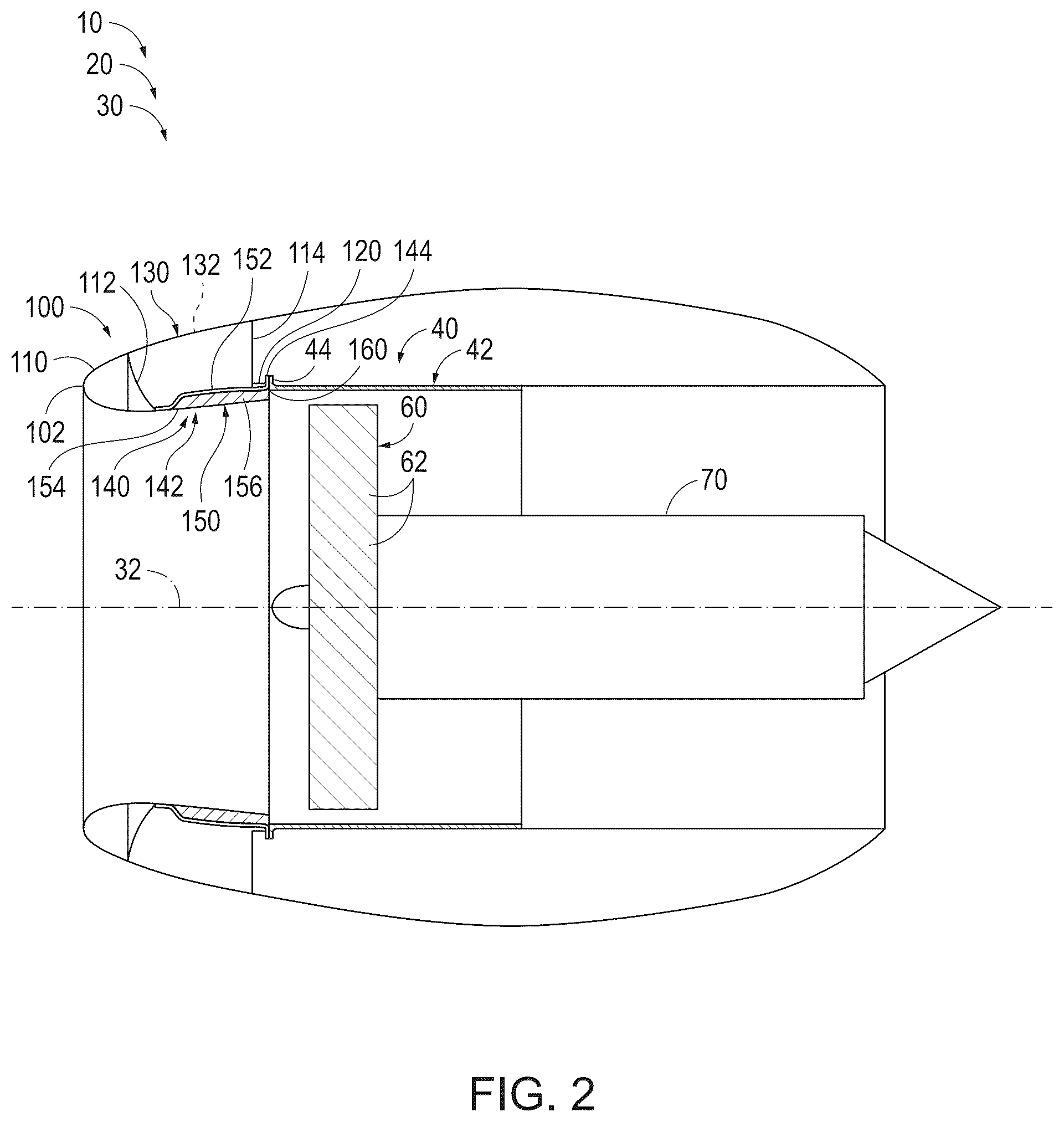 Patent US12338744 Figure 2 – Nacelle inlet structures, engine assemblies and vehicles including the same, and related methods