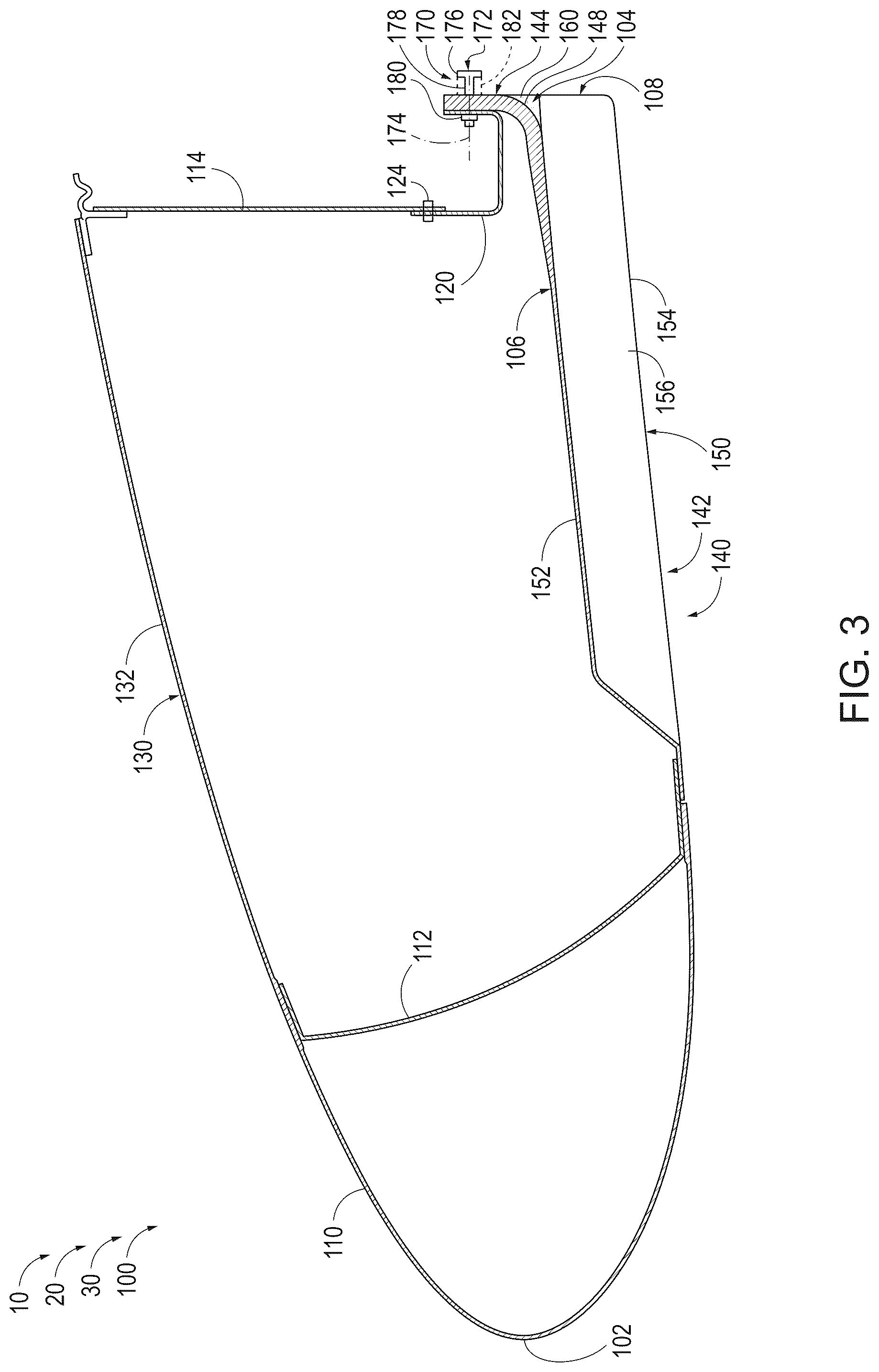 Patent US12338744 Figure 3 – Nacelle inlet structures, engine assemblies and vehicles including the same, and related methods