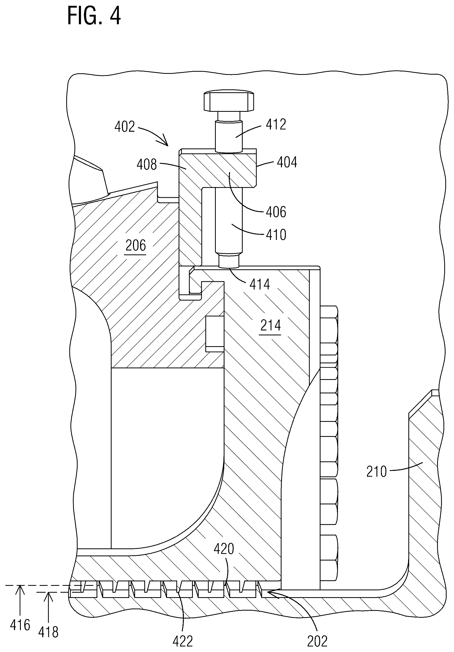 Patent US12338745 Figure 4 – Tool for alignment of seal segments