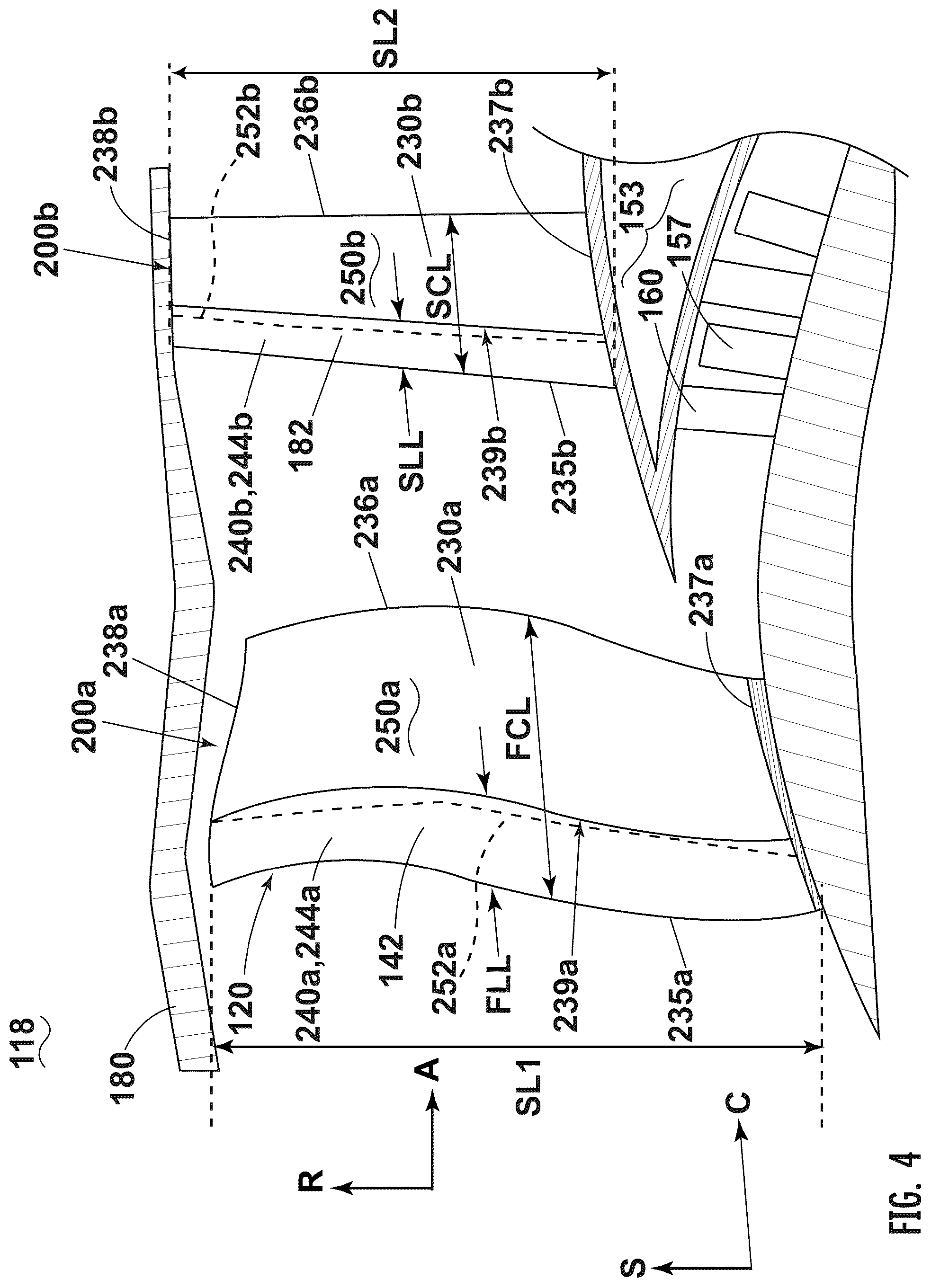 Patent US12338747 Figure 4 – Turbine engine with composite airfoils