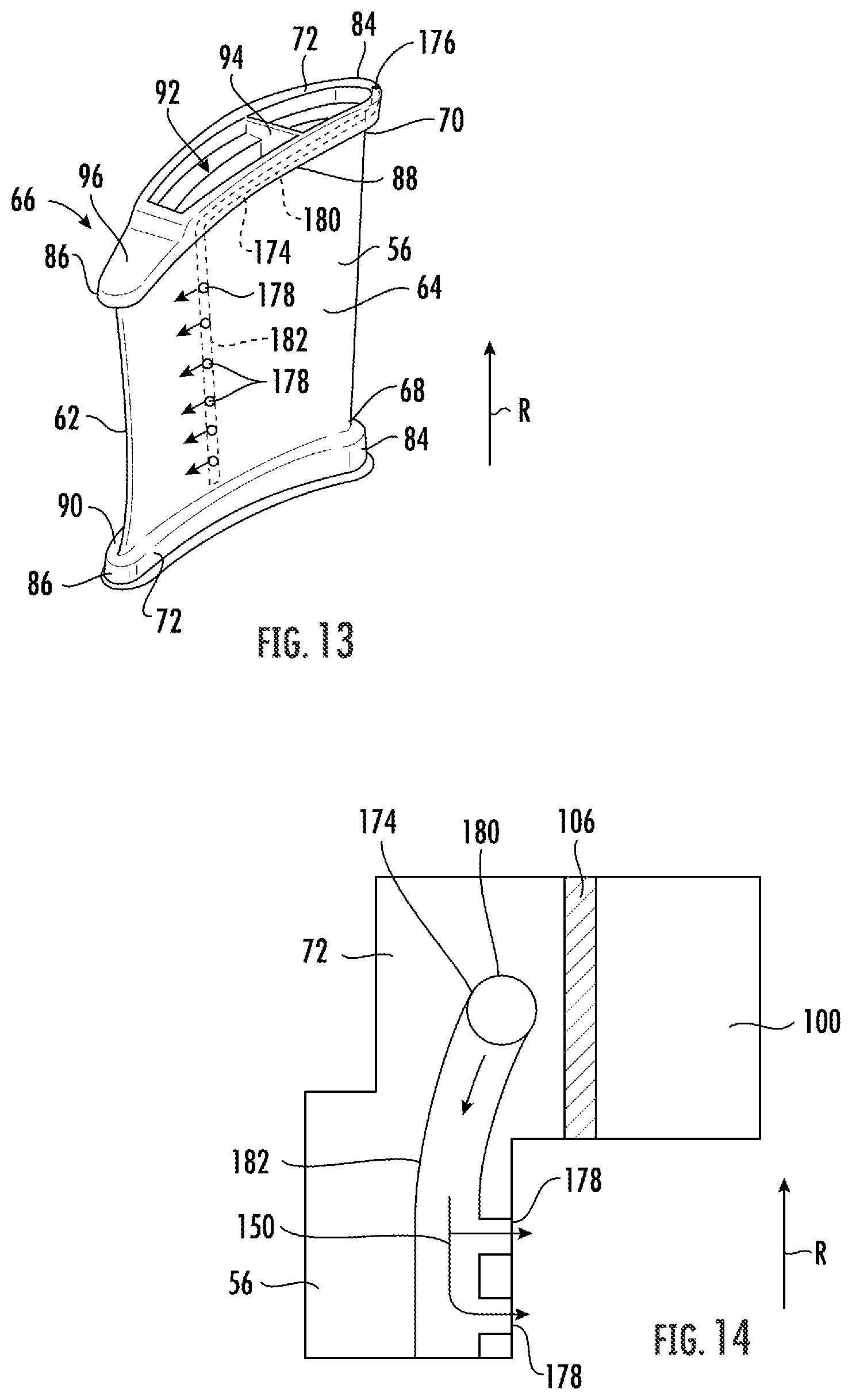 Patent US12338749 Figure 10 – Cooling circuit for a stator vane braze joint