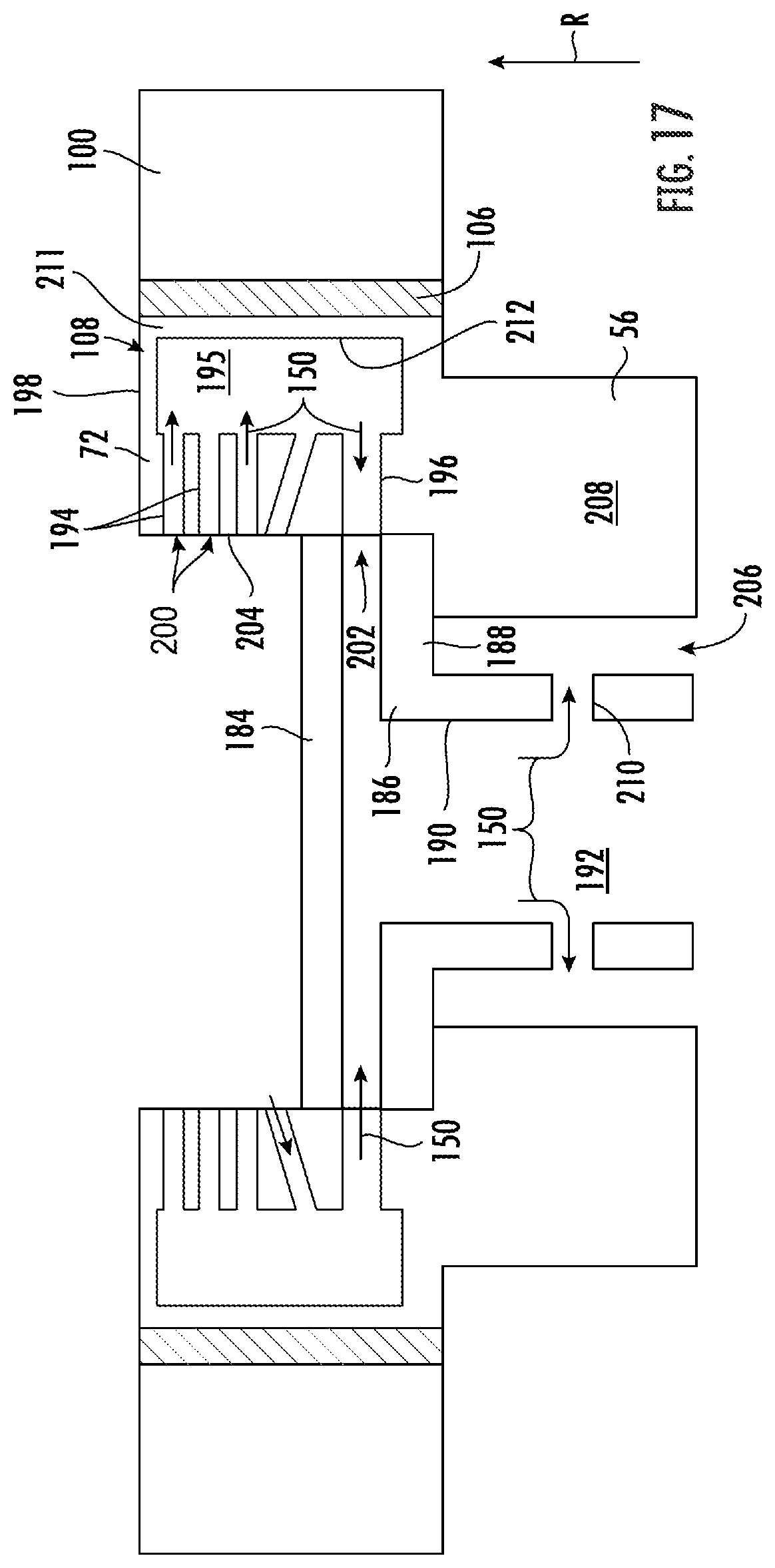 Patent US12338749 Figure 13 – Cooling circuit for a stator vane braze joint