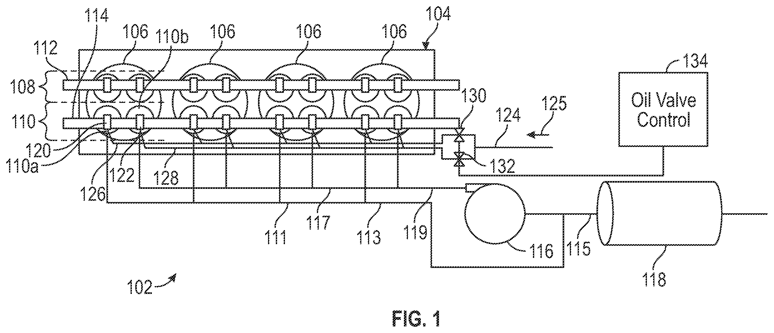 Patent US12338752 Figure 1 – Two-step cam controlled exhaust valve deactivation to operate a divided exhaust boost system