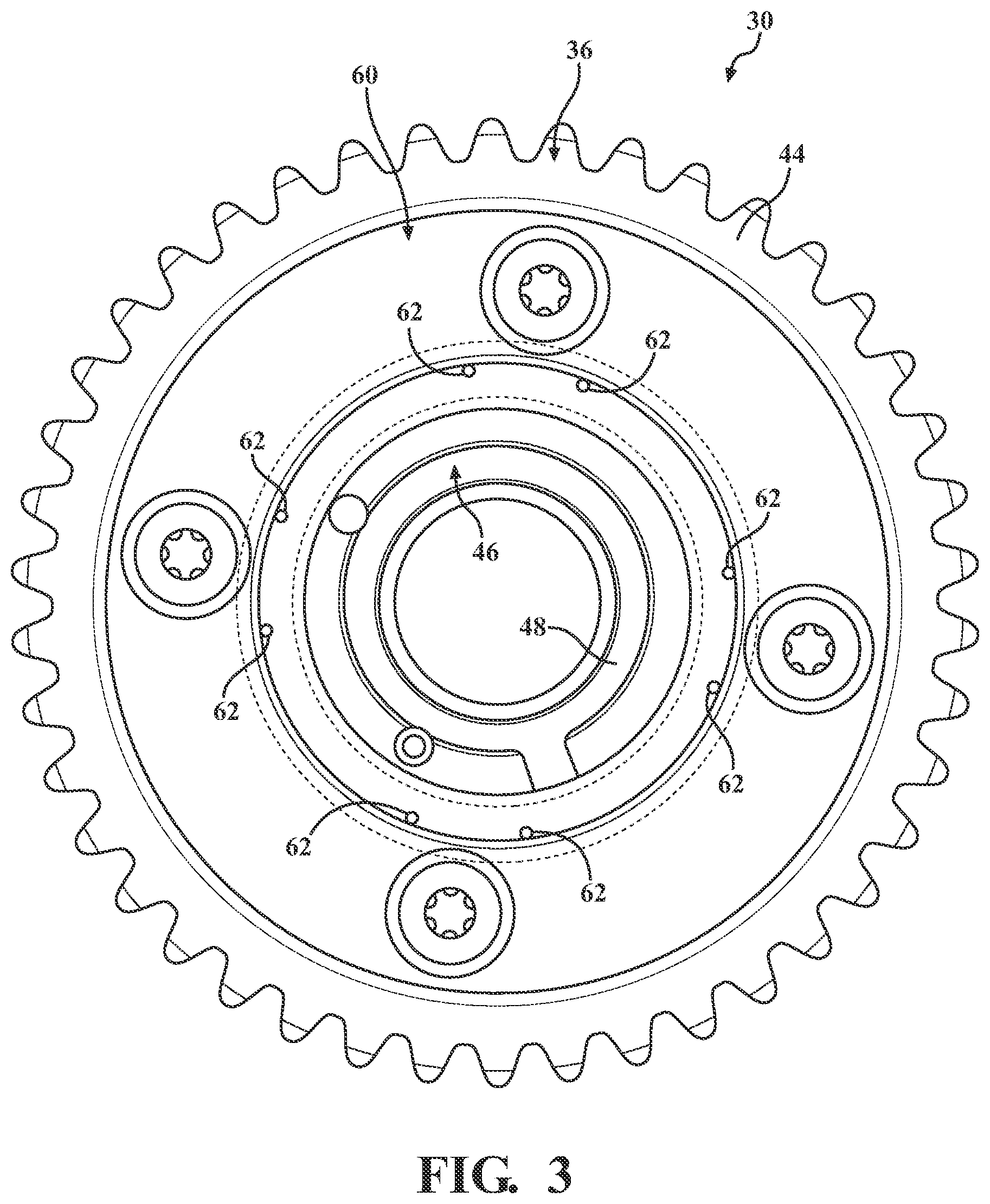 Patent US12338753 Figure 3 – Variable cam timing phaser