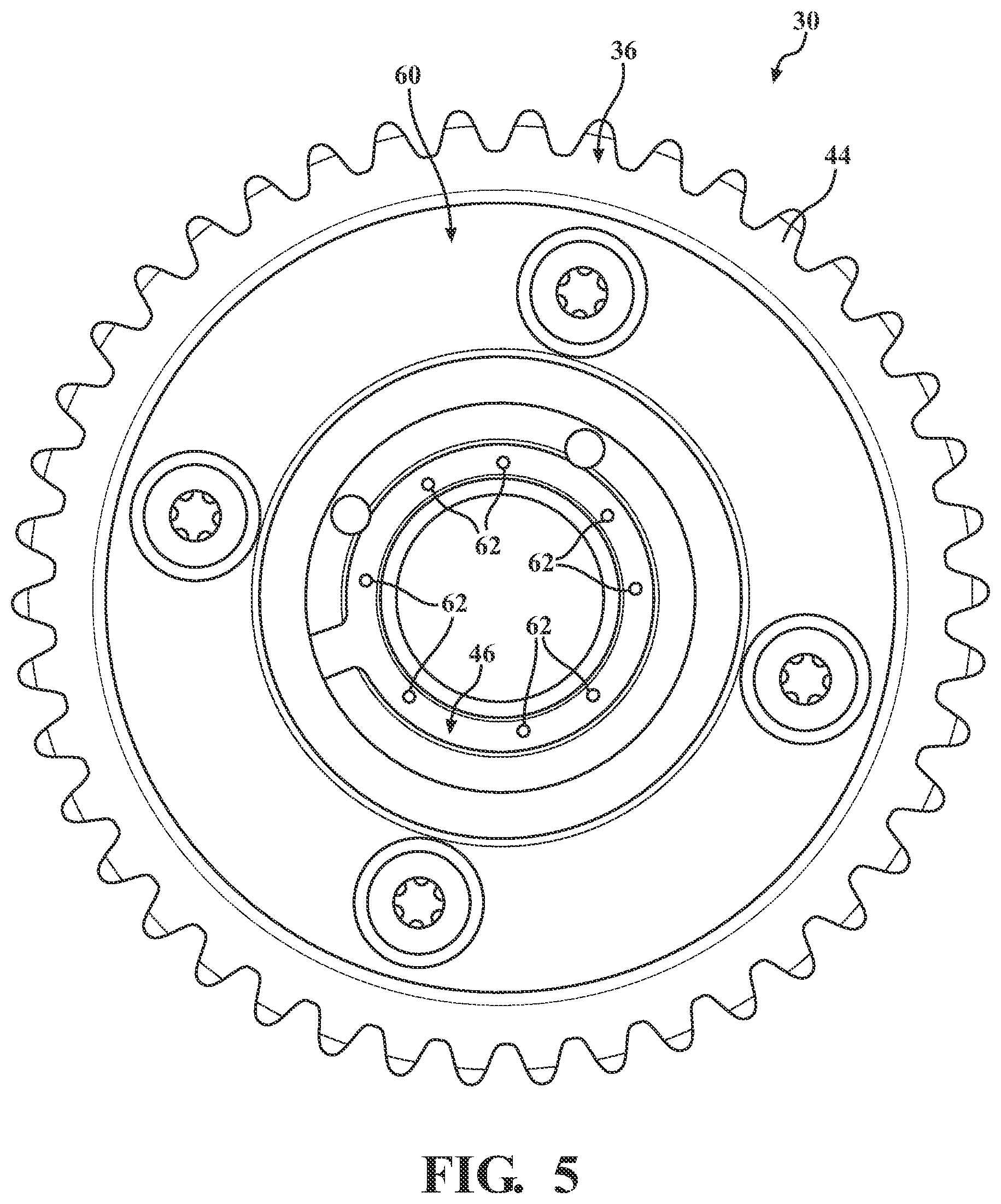 Patent US12338753 Figure 5 – Variable cam timing phaser
