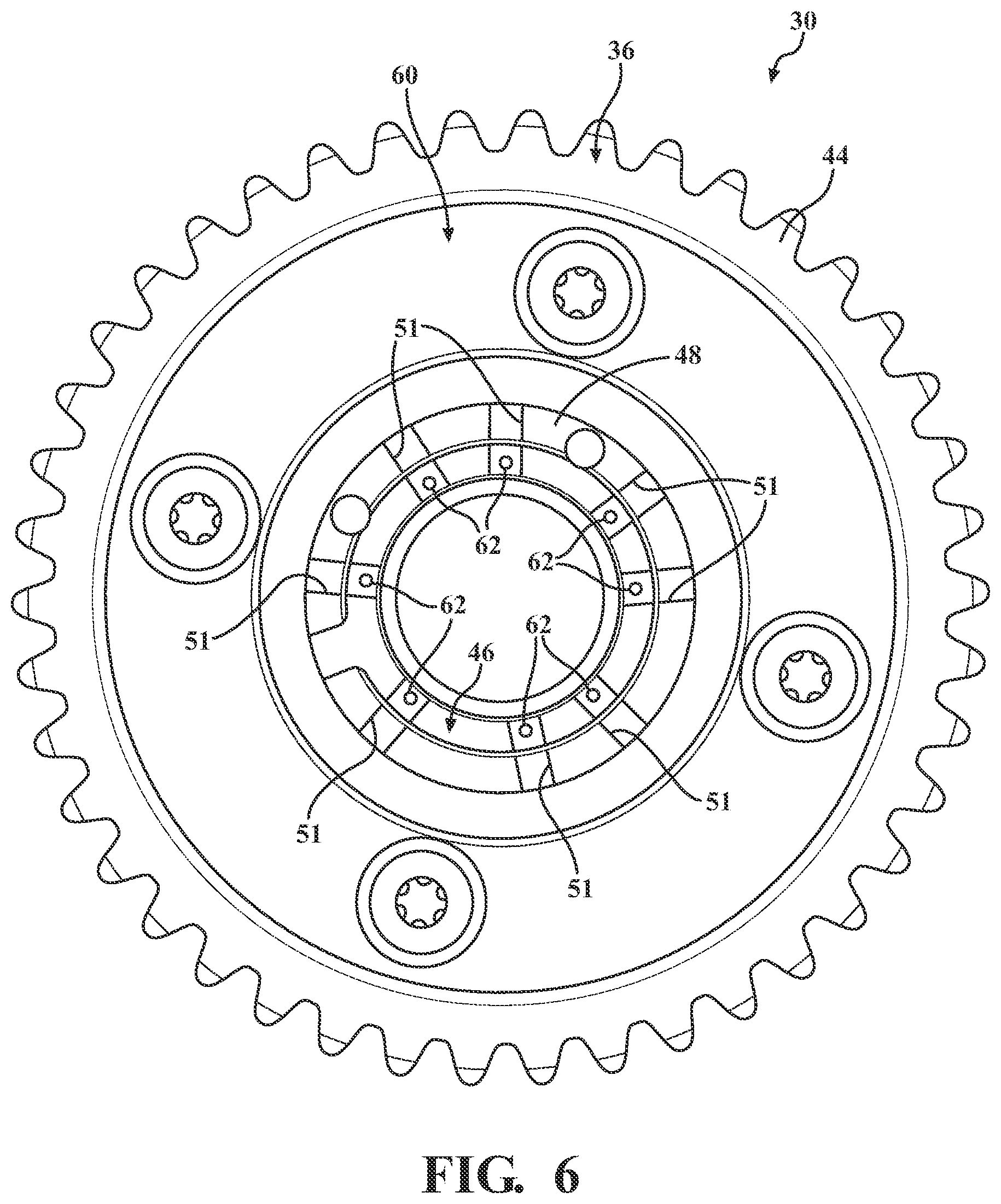 Patent US12338753 Figure 6 – Variable cam timing phaser