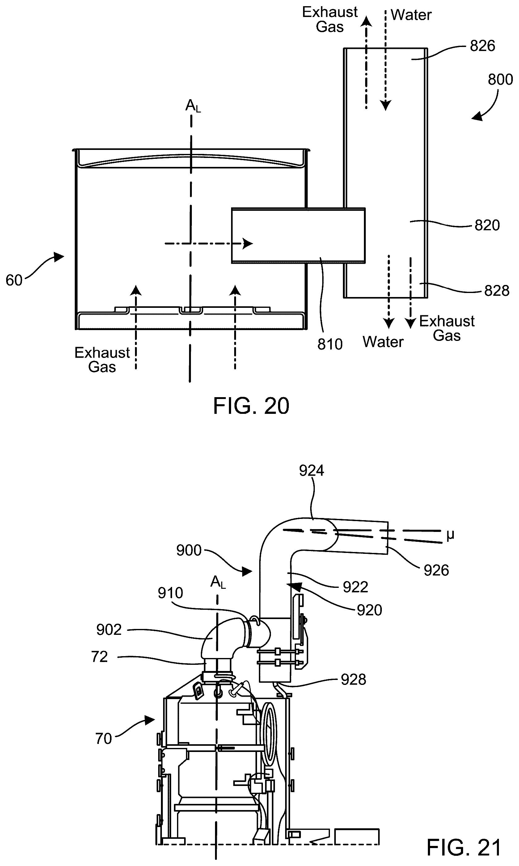 Patent US12338756 Figure 7 – Water drainage assemblies for aftertreatment systems