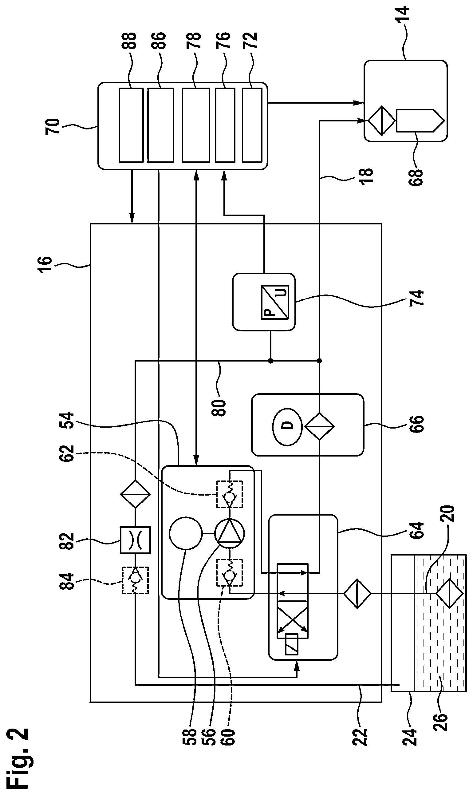 Patent US12338760 Figure 2 – Pressure control in an exhaust aftertreatment system