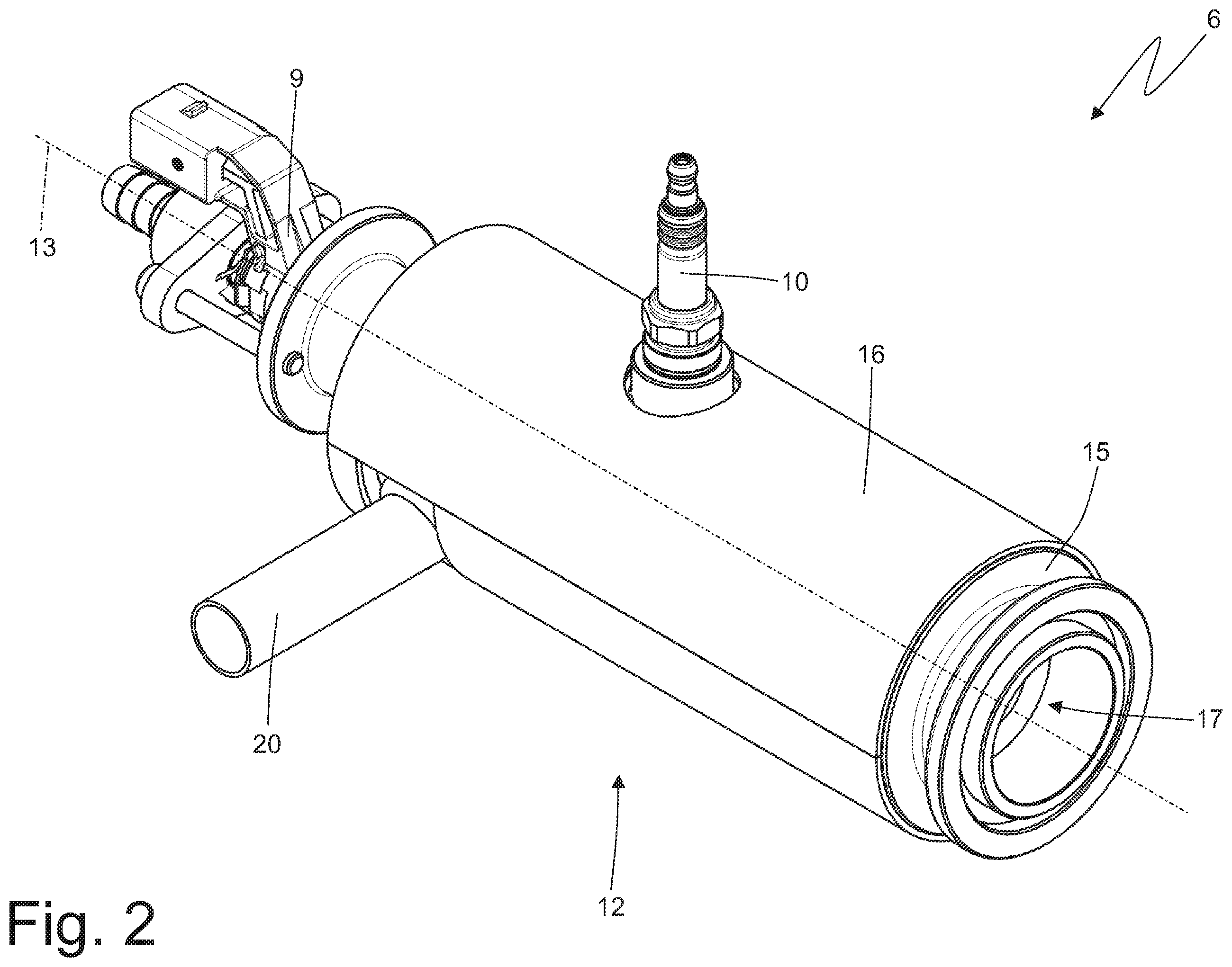 Patent US12338761 Figure 2 – Heating device for an exhaust system of an internal combustion engine