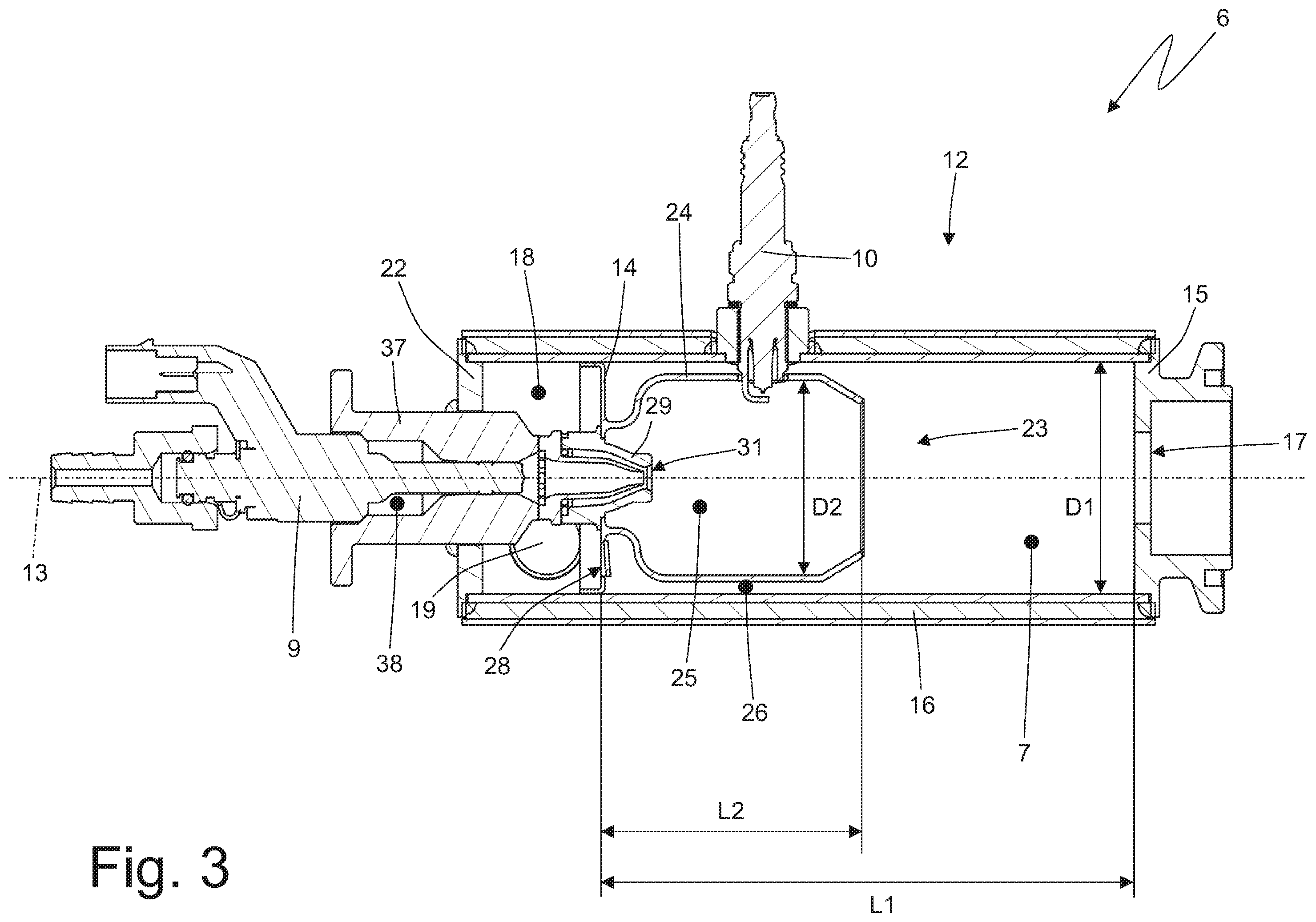 Patent US12338761 Figure 3 – Heating device for an exhaust system of an internal combustion engine