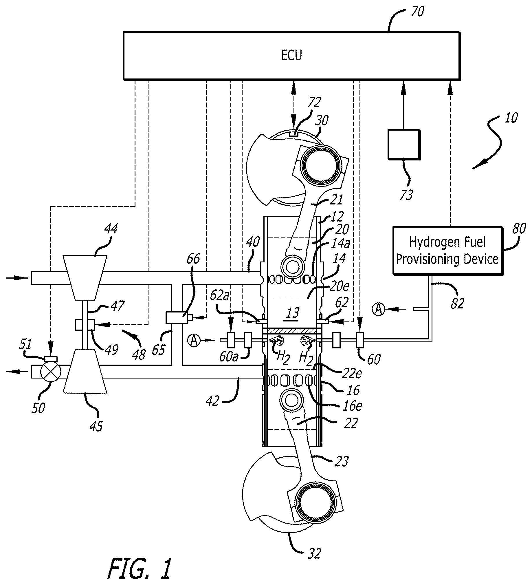 Patent US12338763 — Hydrogen opposed-piston engine — Figure 1