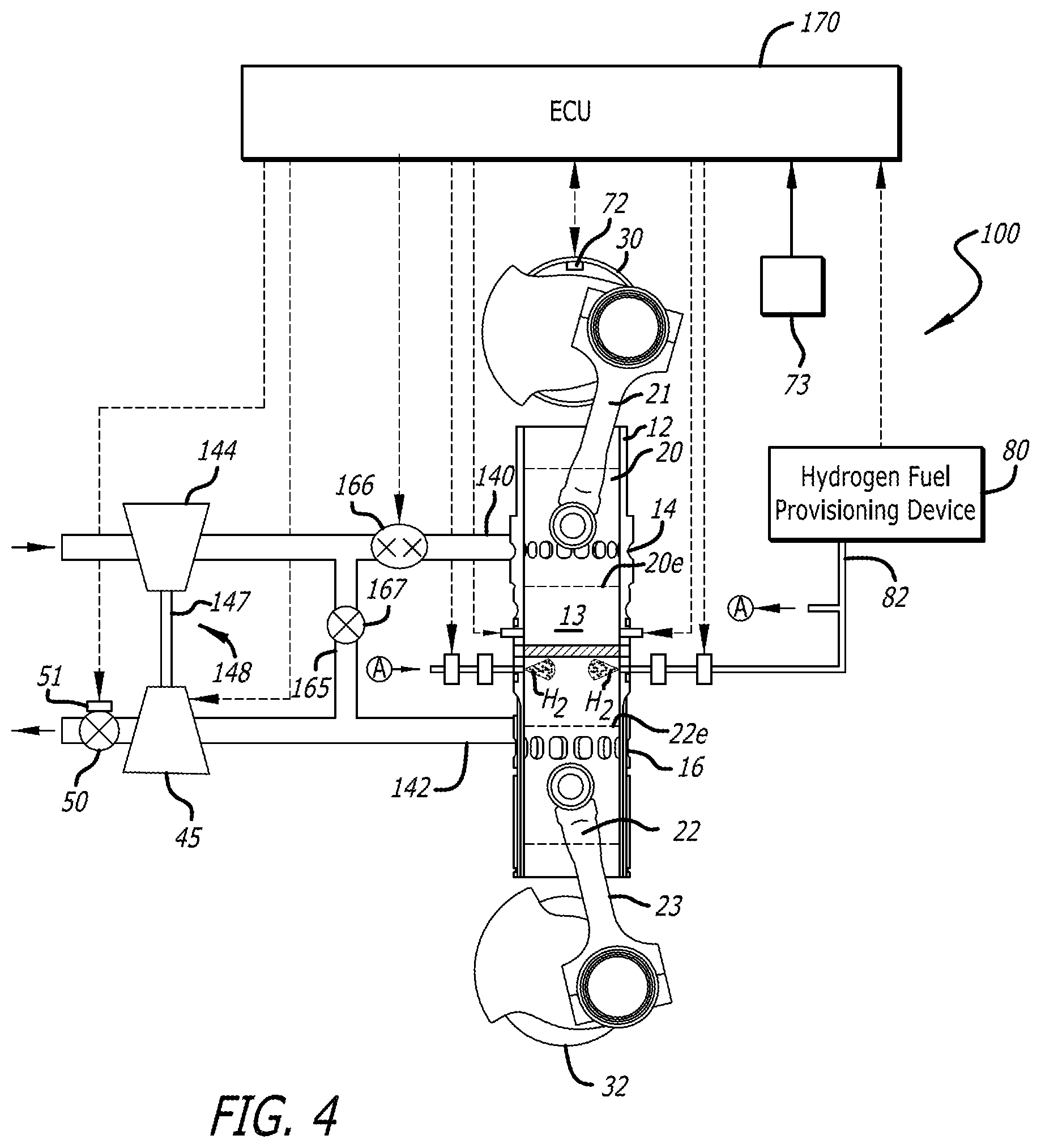 Patent US12338763 Figure 4 – Hydrogen opposed-piston engine