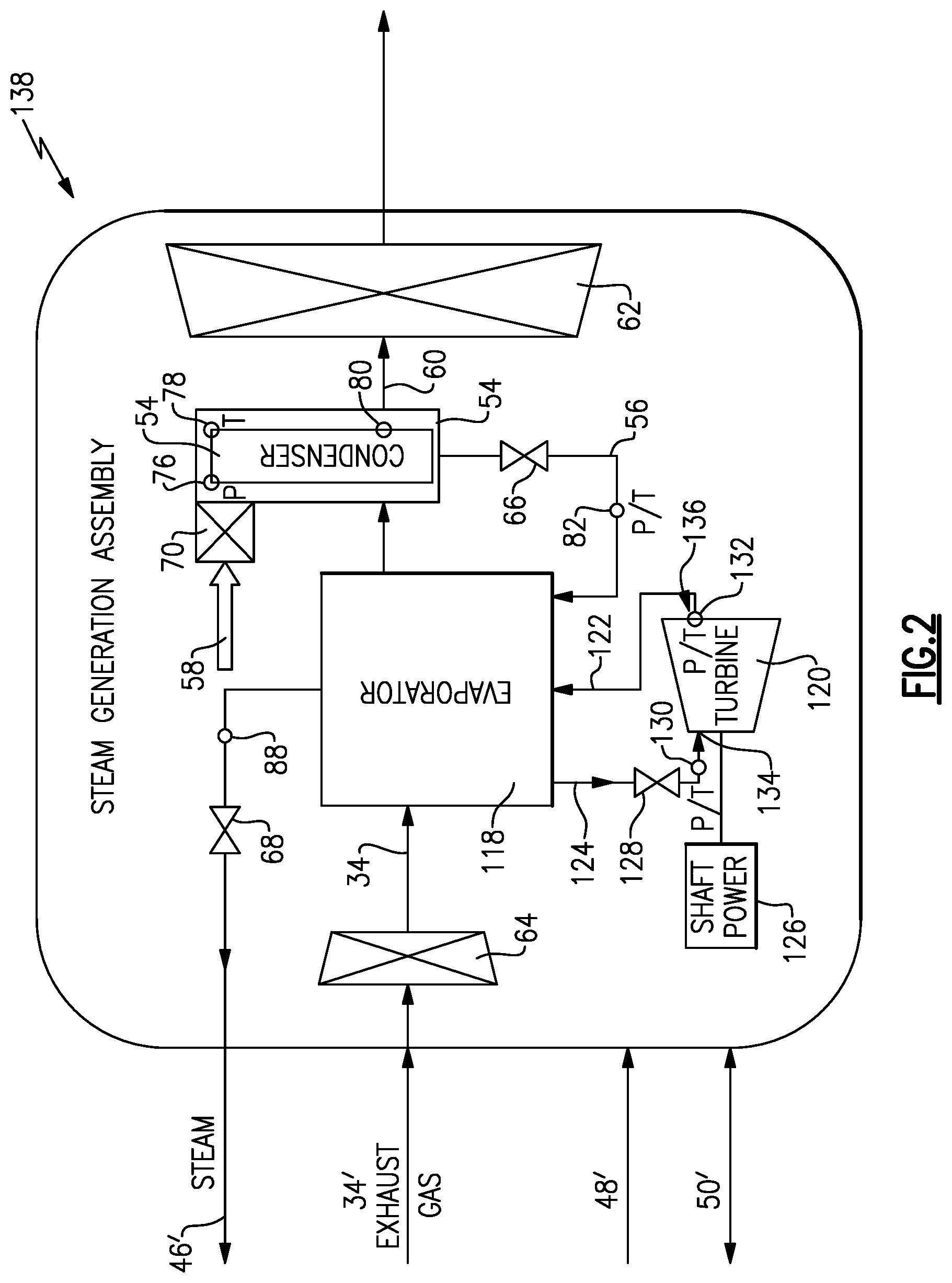 Patent US12338766 Figure 2 – Steam injected turbine engine steam generation control