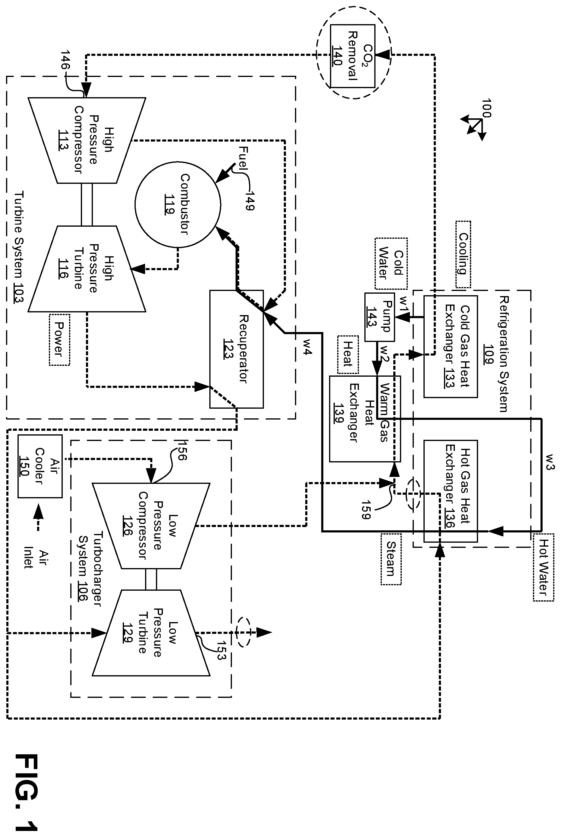 Patent US12338767 — Gas turbine inlet cooling for constant power output — Figure 1
