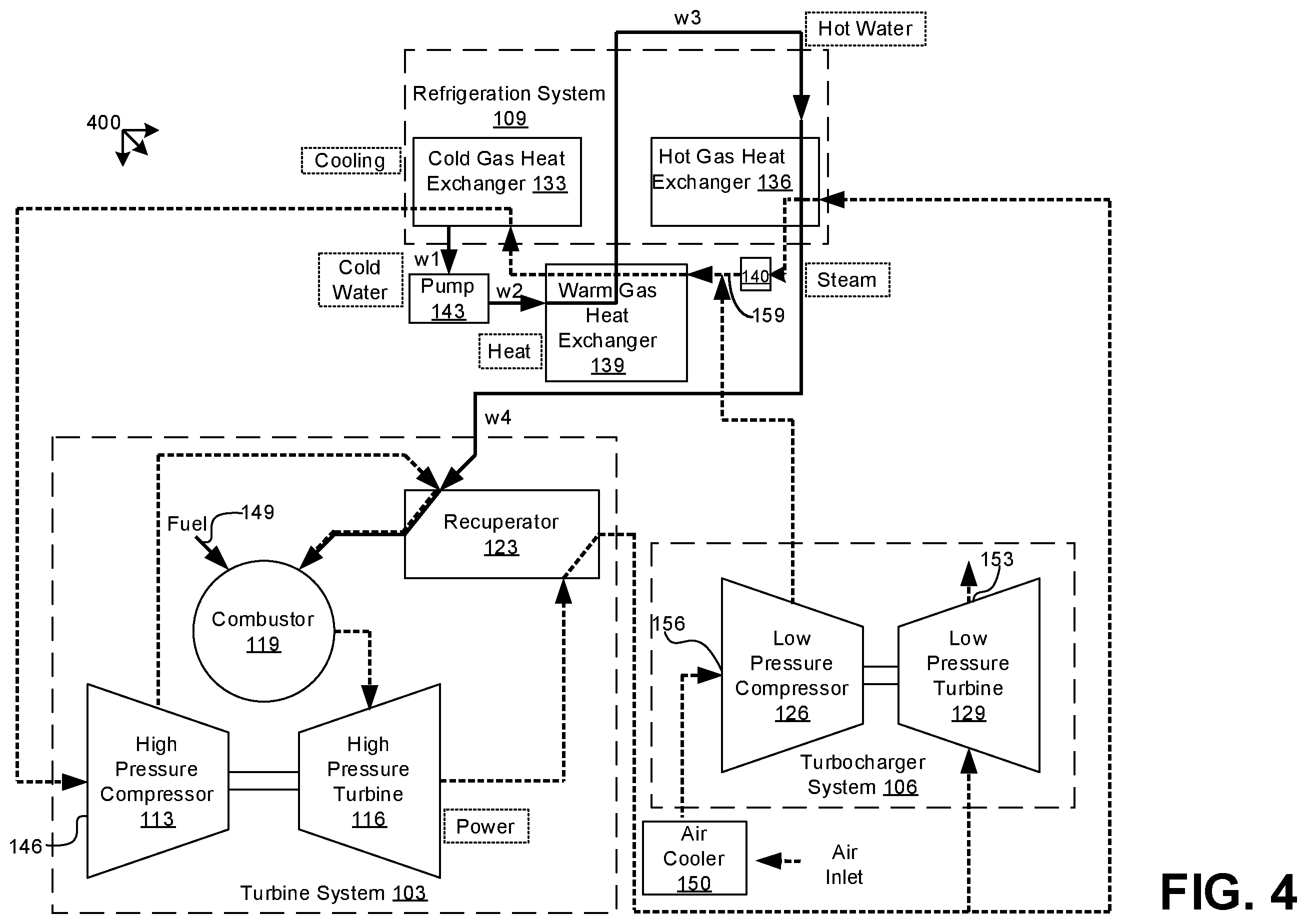 Patent US12338767 Figure 6 – Gas turbine inlet cooling for constant power output
