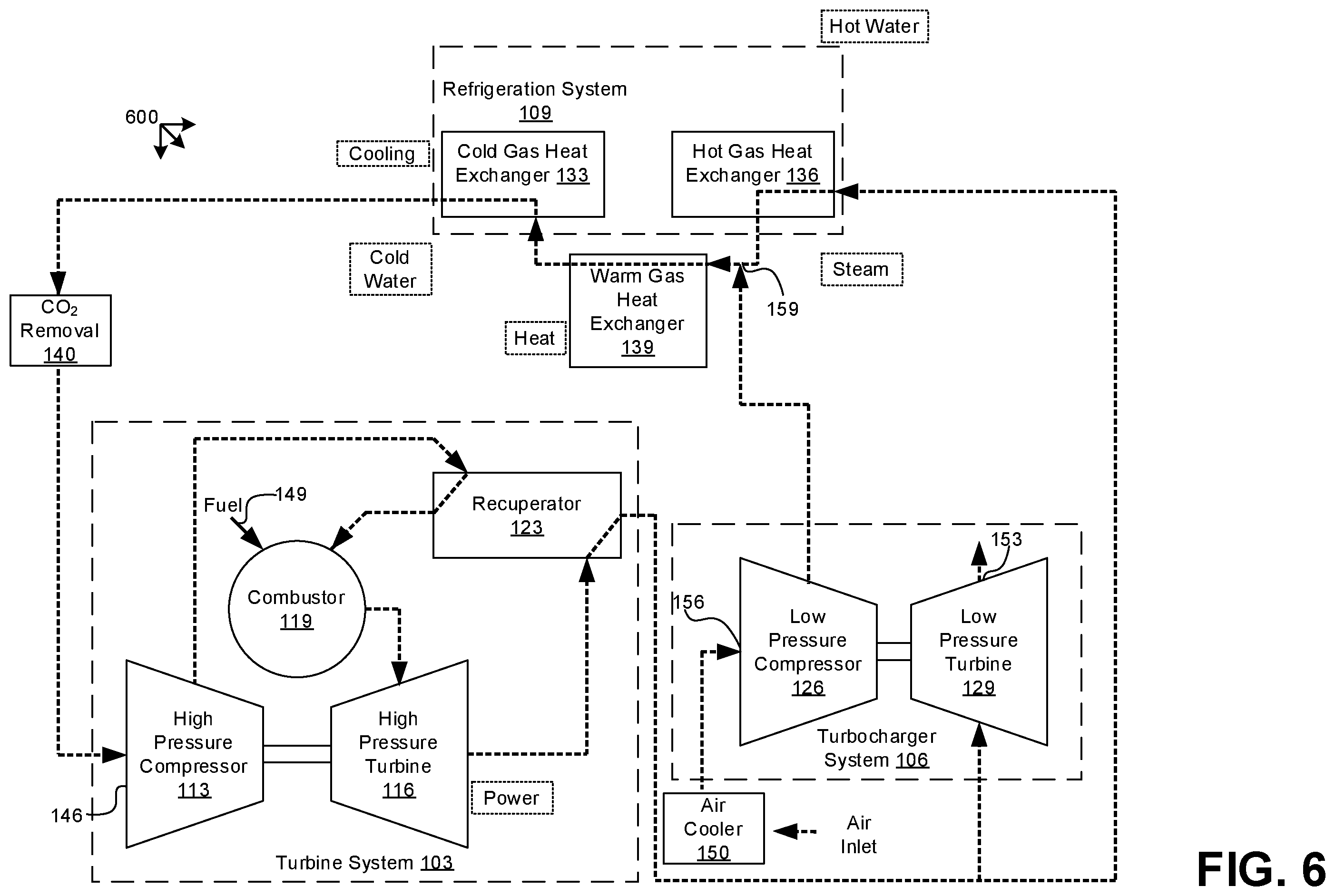 Patent US12338767 Figure 8 – Gas turbine inlet cooling for constant power output