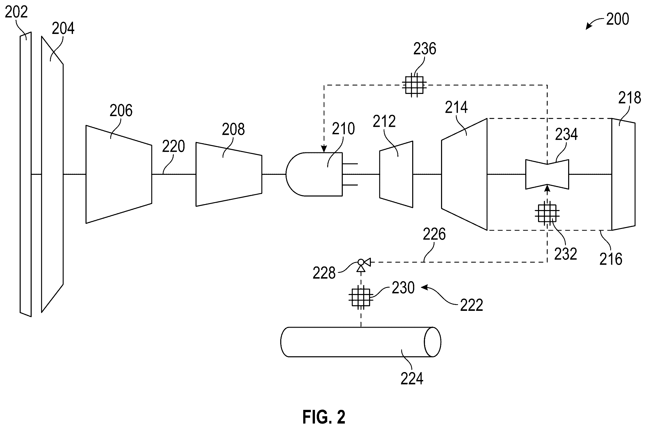 Patent US12338768 Figure 2 – Hybrid electric hydrogen engine for aircraft