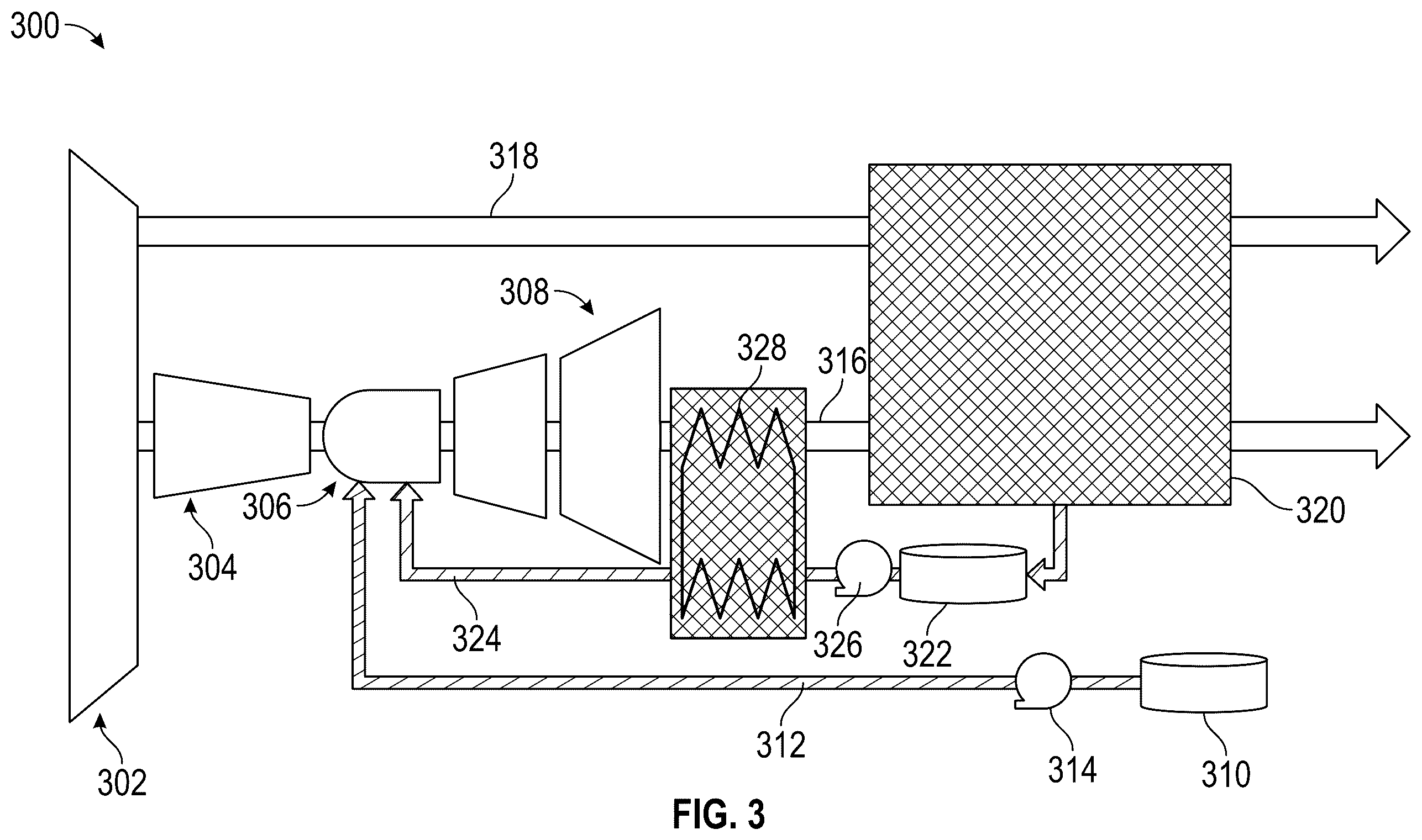 Patent US12338768 Figure 3 – Hybrid electric hydrogen engine for aircraft