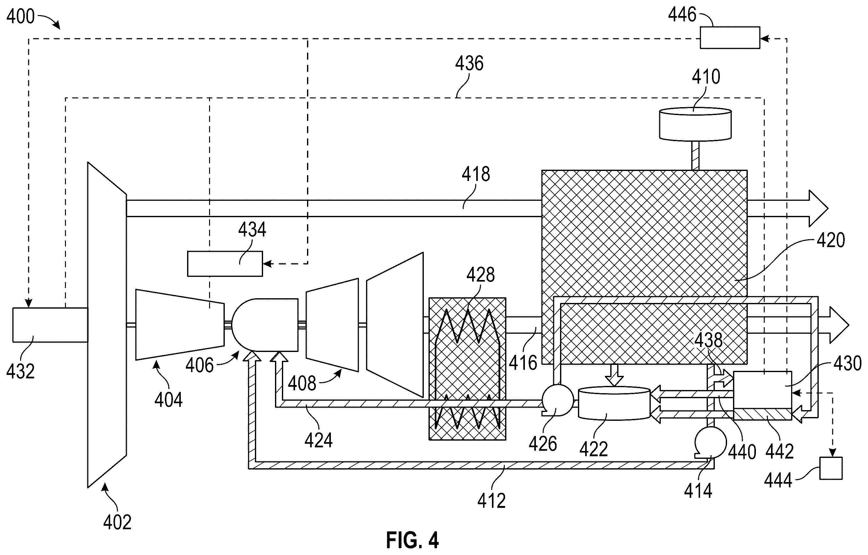 Patent US12338768 Figure 4 – Hybrid electric hydrogen engine for aircraft