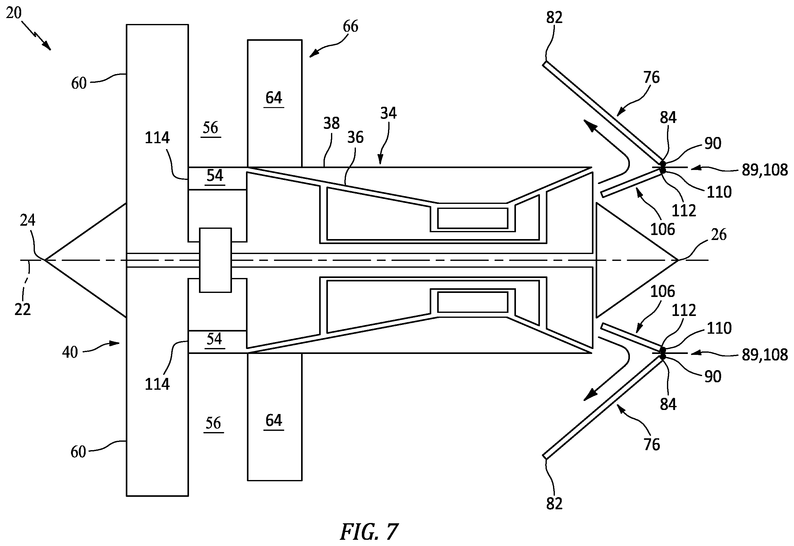 Patent US12338770 Figure 8 – Thrust diverter for an open rotor aircraft propulsion system