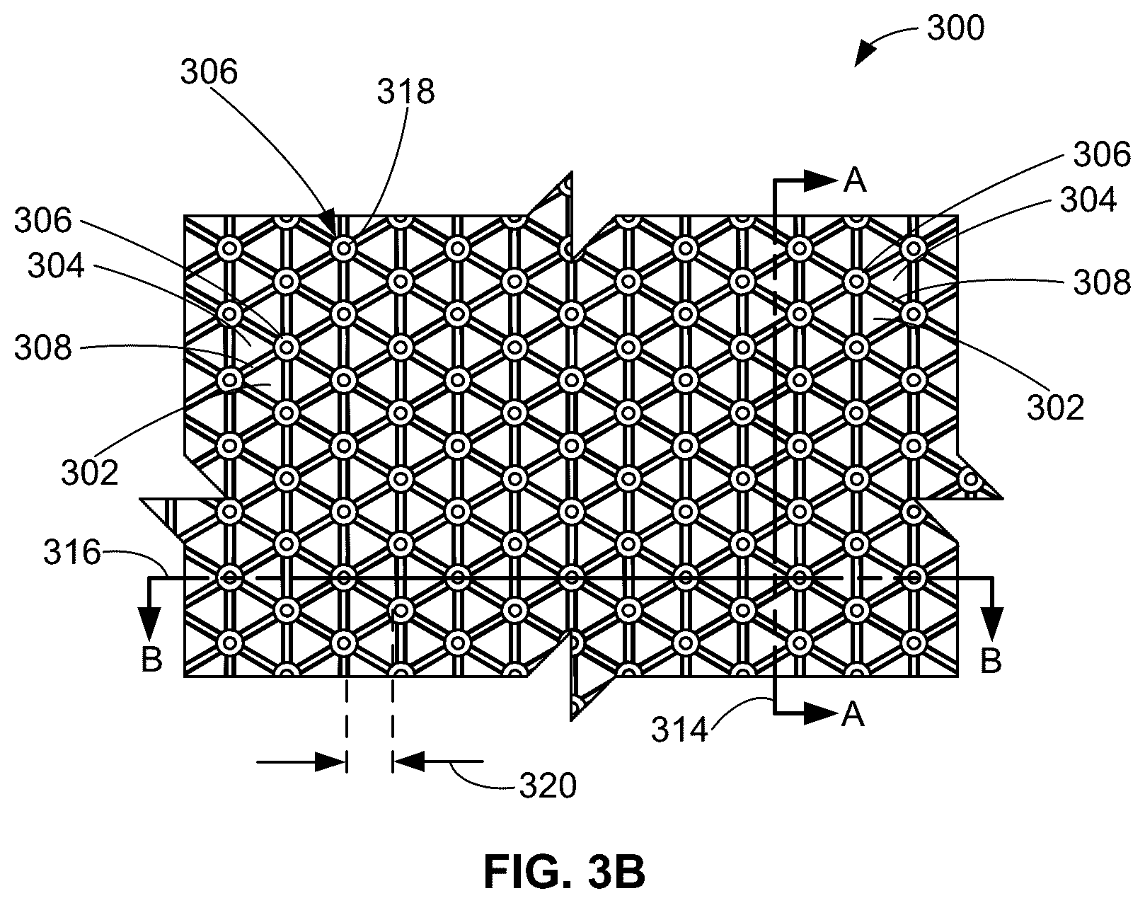 Patent US12338771 Figure 4 – Unit cell structures including stiffening patterns