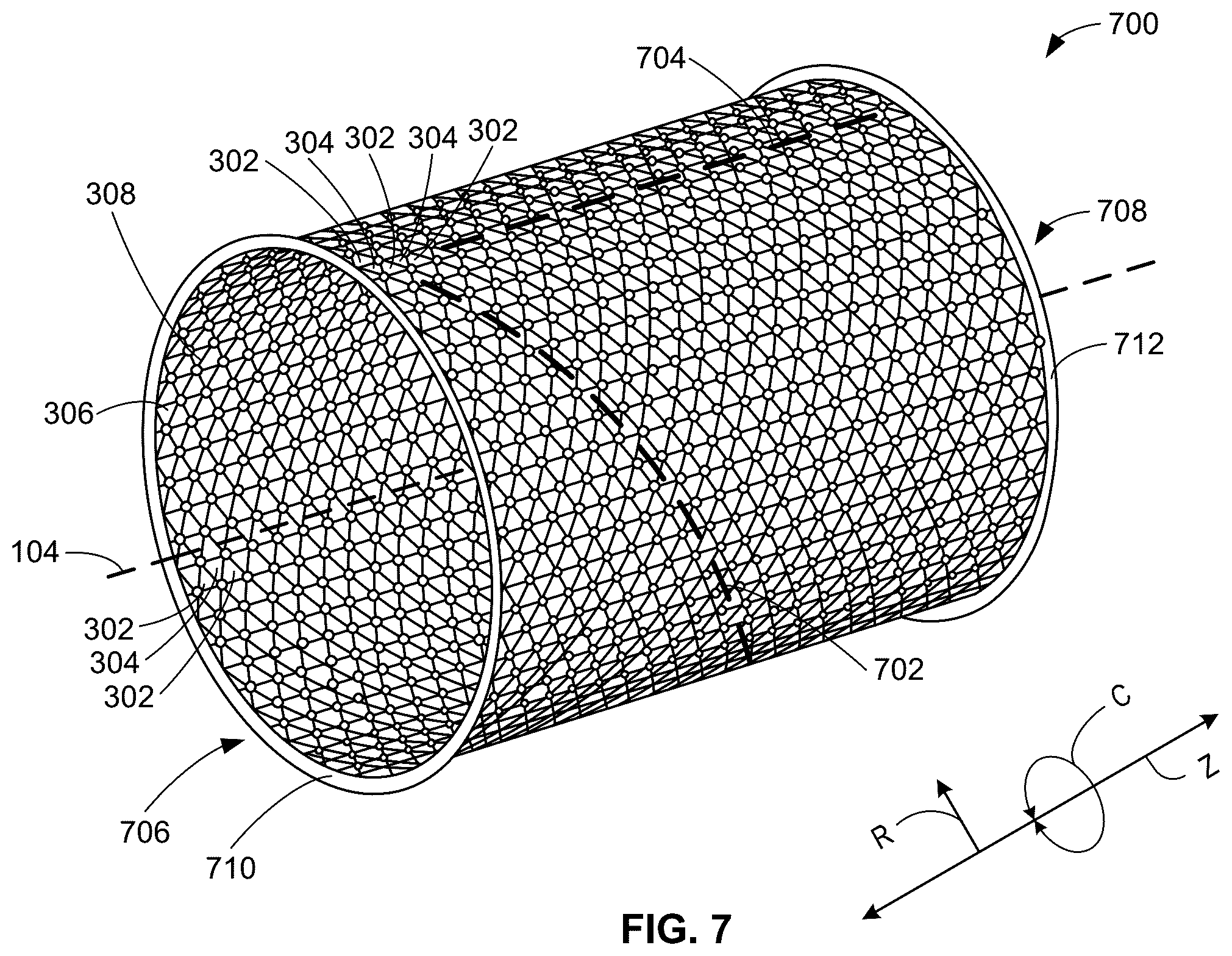 Patent US12338771 Figure 7 – Unit cell structures including stiffening patterns