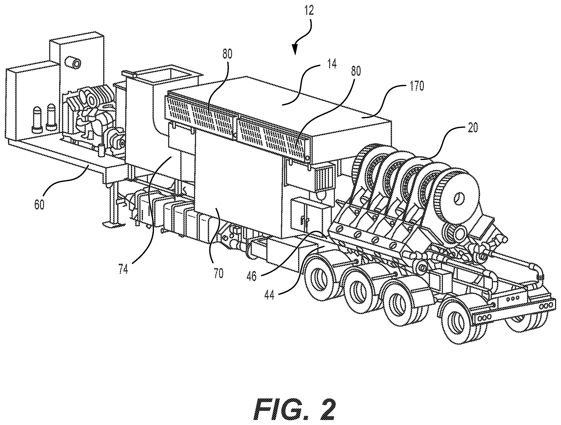 Patent US12338772 Figure 2 – Systems, assemblies, and methods to enhance intake air flow to a gas turbine engine of a hydraulic fracturing unit