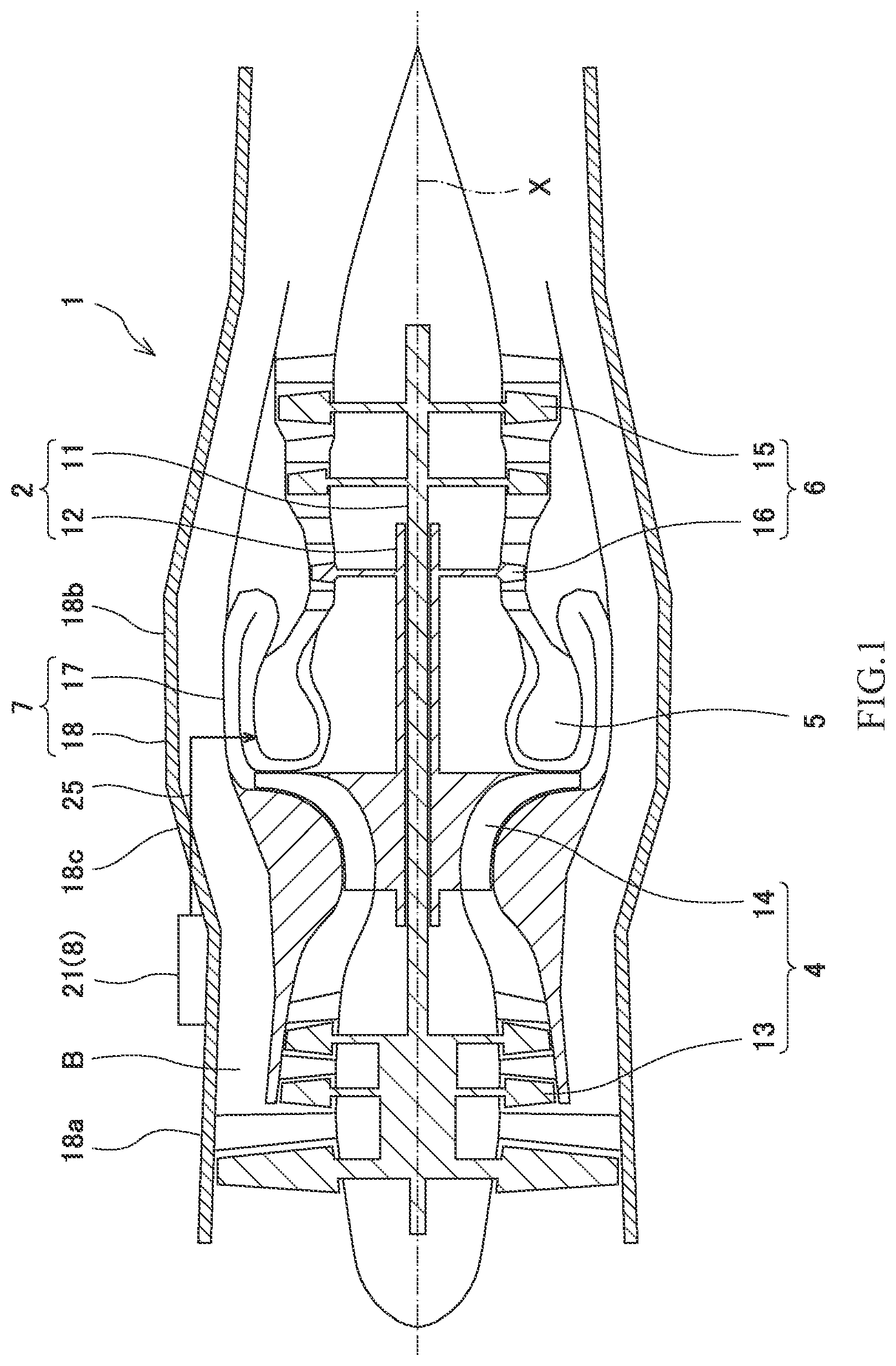 Patent US12338773 Figure 1 – Gas turbine engine having a compressor, combustor and turbine aligned along a rotating shaft