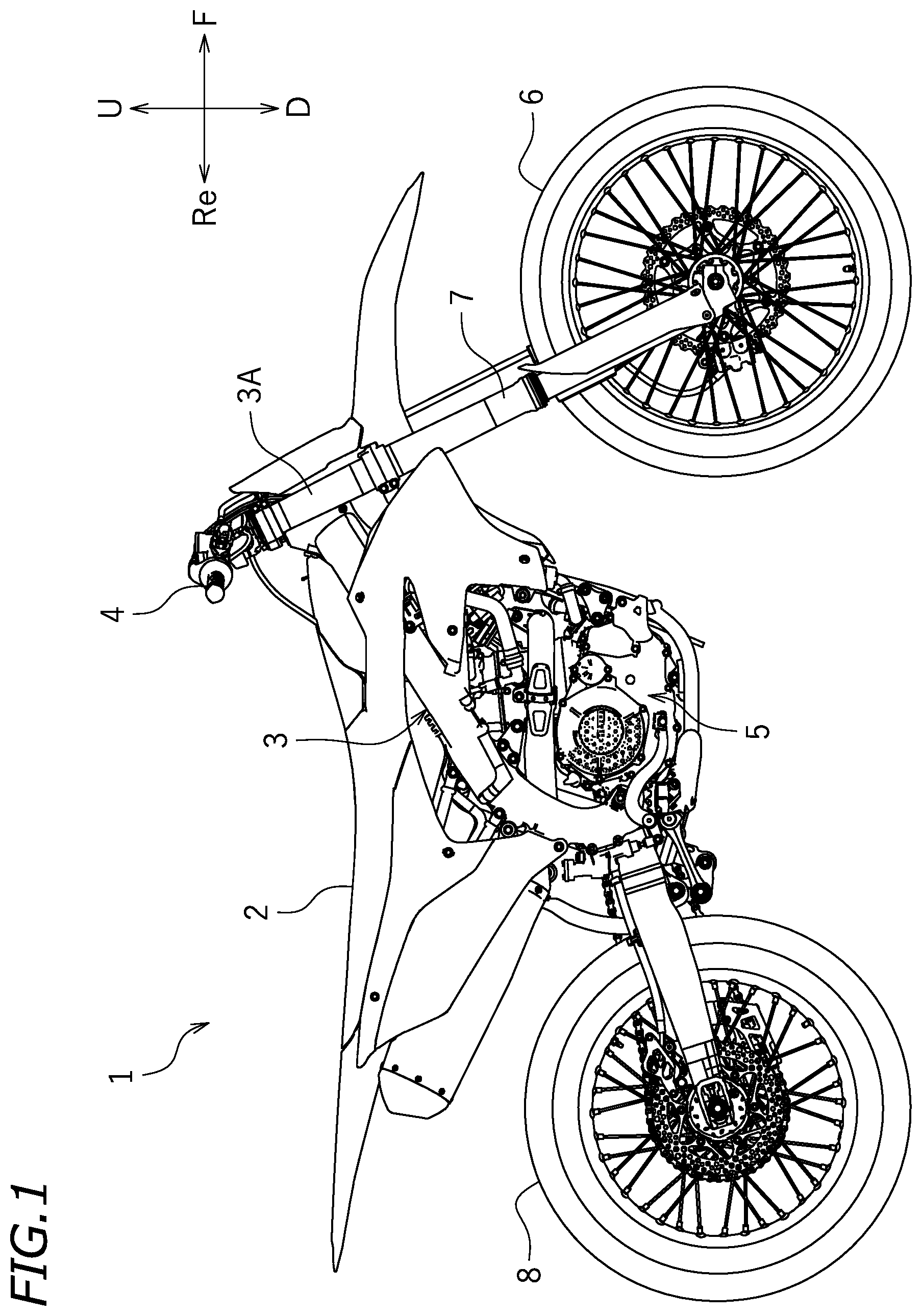Patent US12338782 Figure 1 – Air cleaner and straddled vehicle including the same