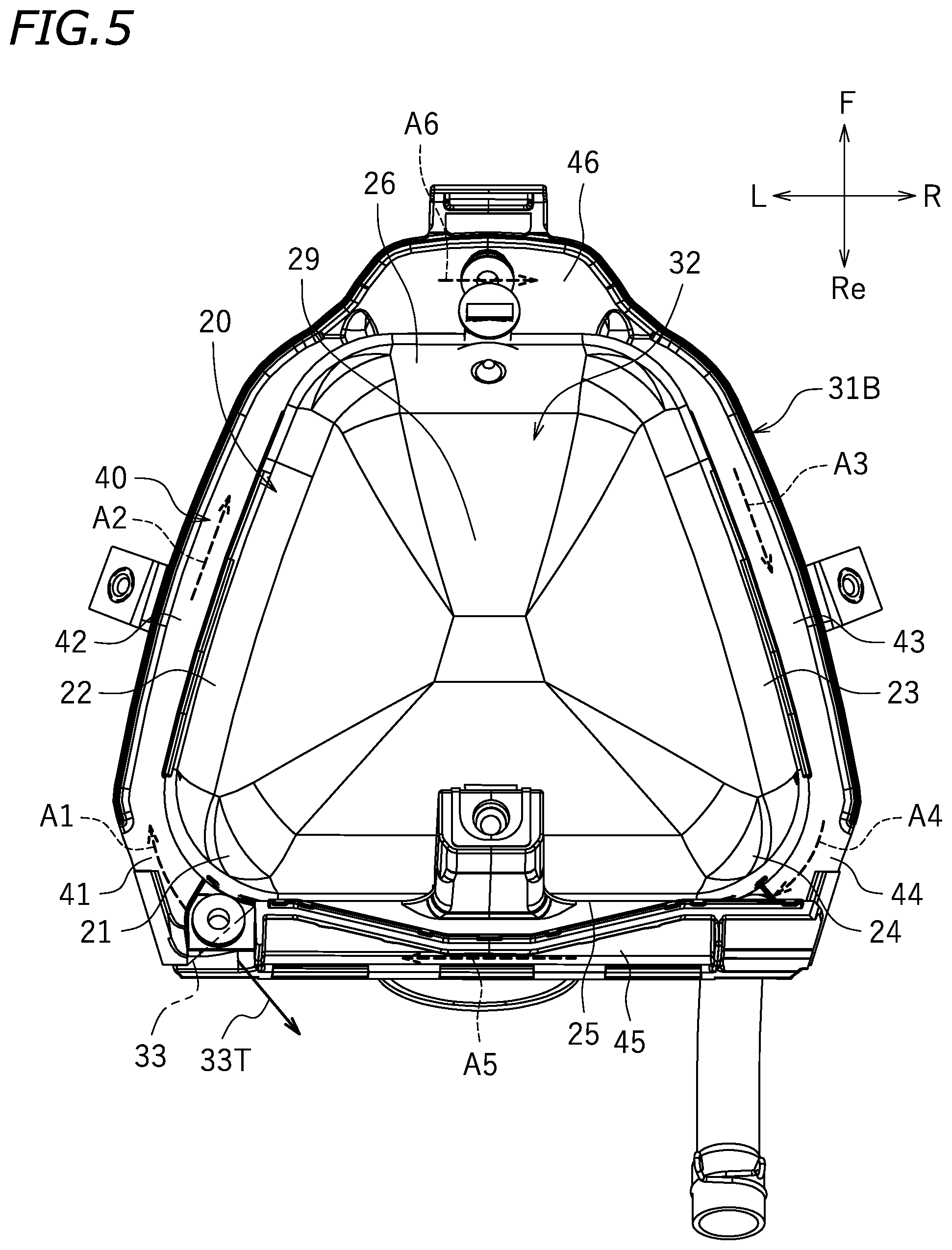 Patent US12338782 Figure 5 – Air cleaner and straddled vehicle including the same