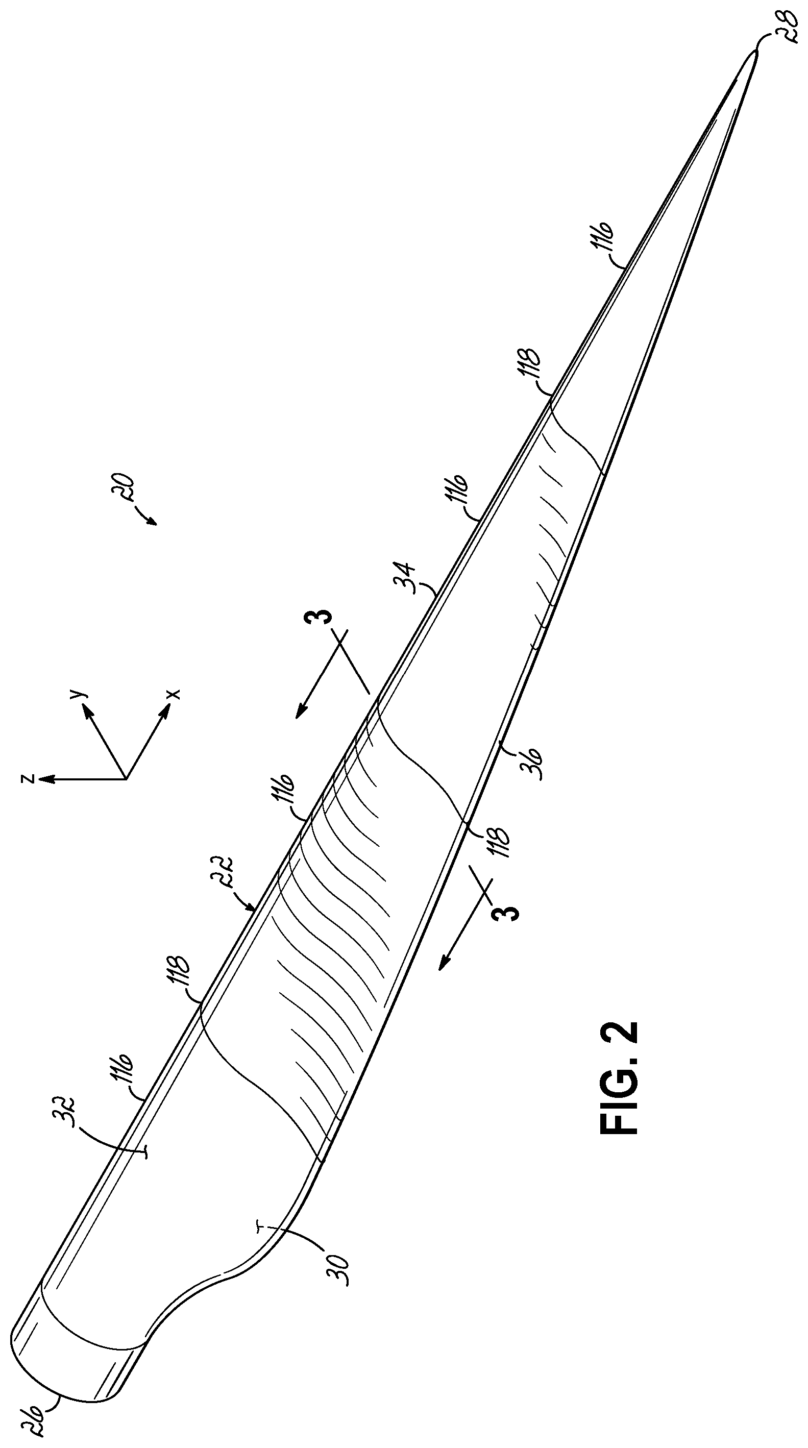 Patent US12338787 Figure 2 – Shear web for a wind turbine blade and method of making same