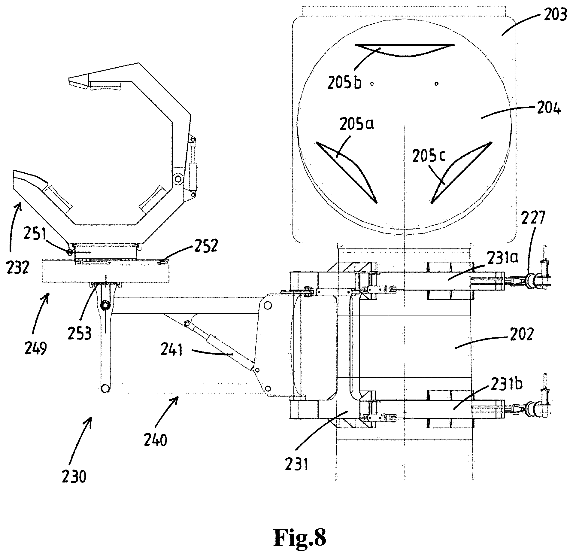 Patent US12338789 Figure 7 – Installation of a rotor blade in horizontal orientation to the hub of a horizontal axis offshore wind turbine that is located offshore
