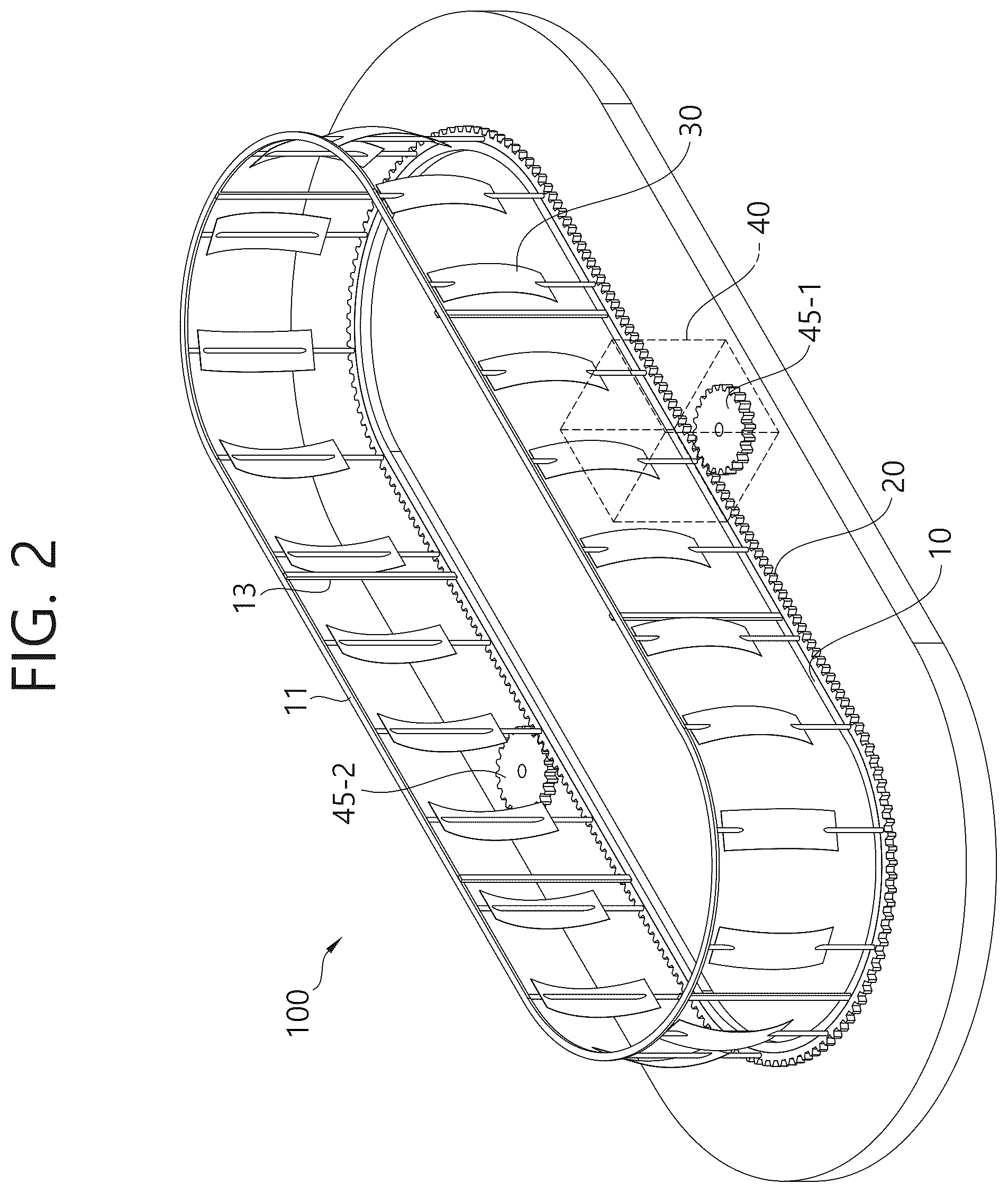 Patent US12338793 Figure 2 – Wind power generation system using moving body