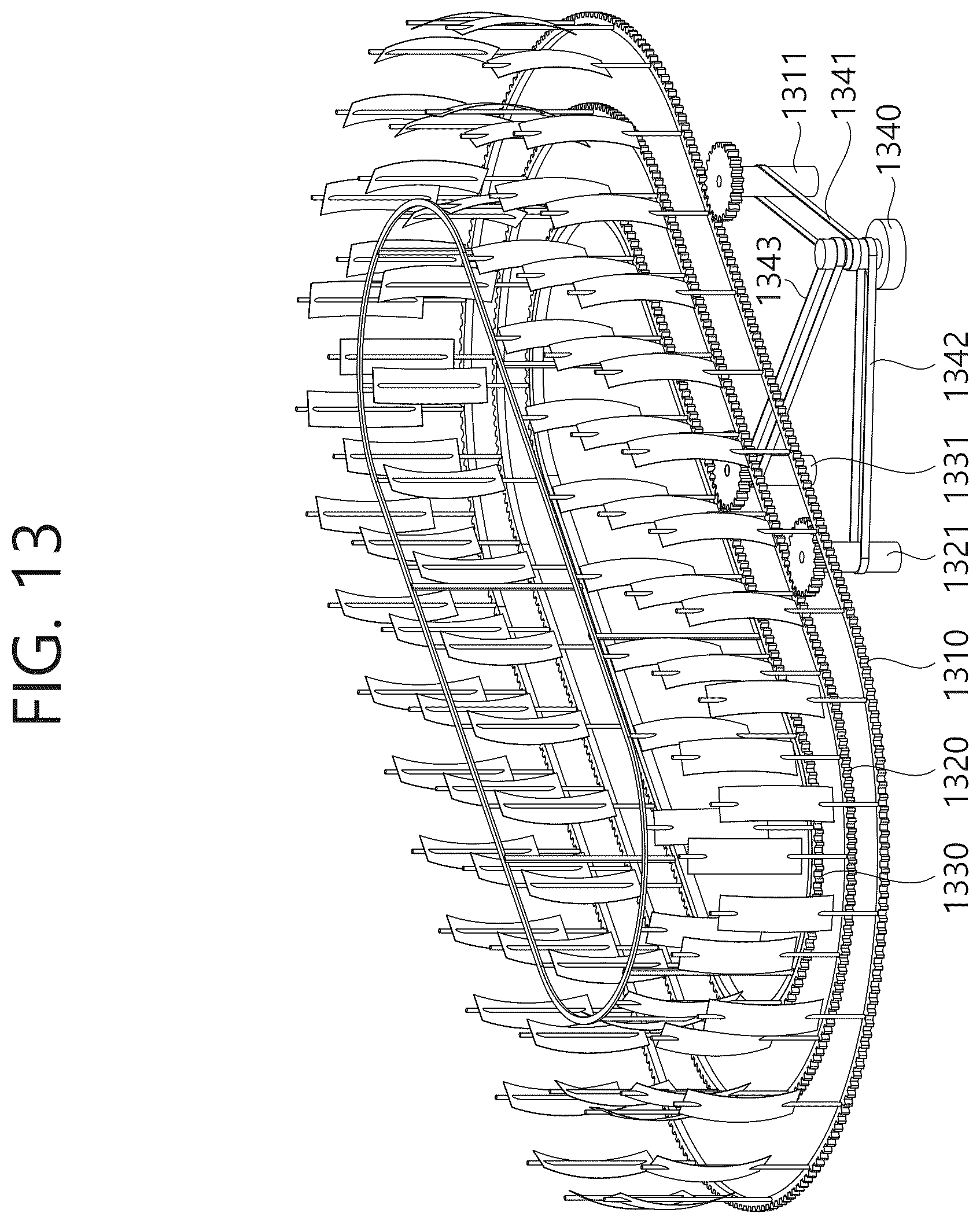 Patent US12338793 Figure 13 – Wind power generation system using moving body