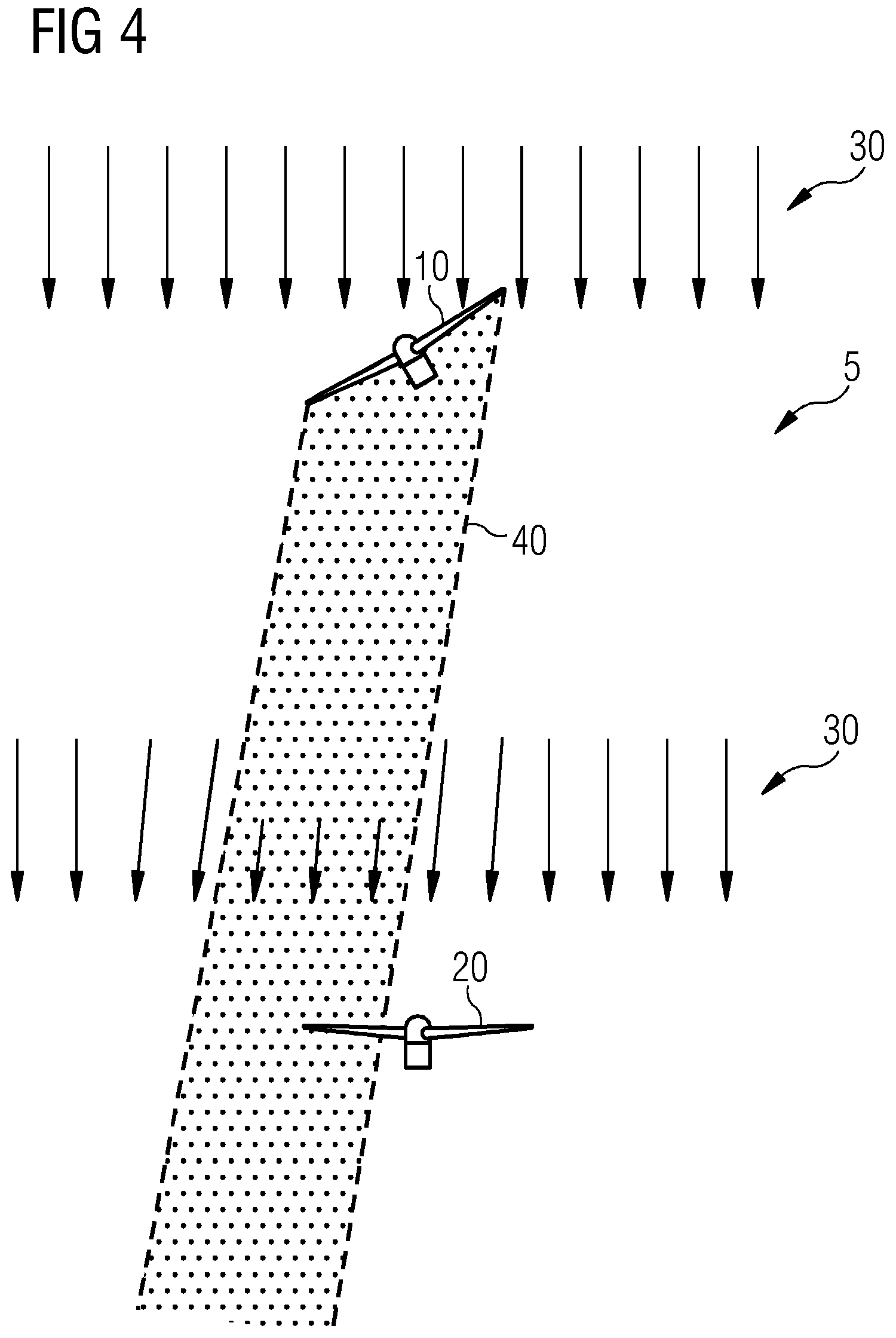 Patent US12338795 Figure 4 – Method for commanding an upstream wind turbine in a wind farm