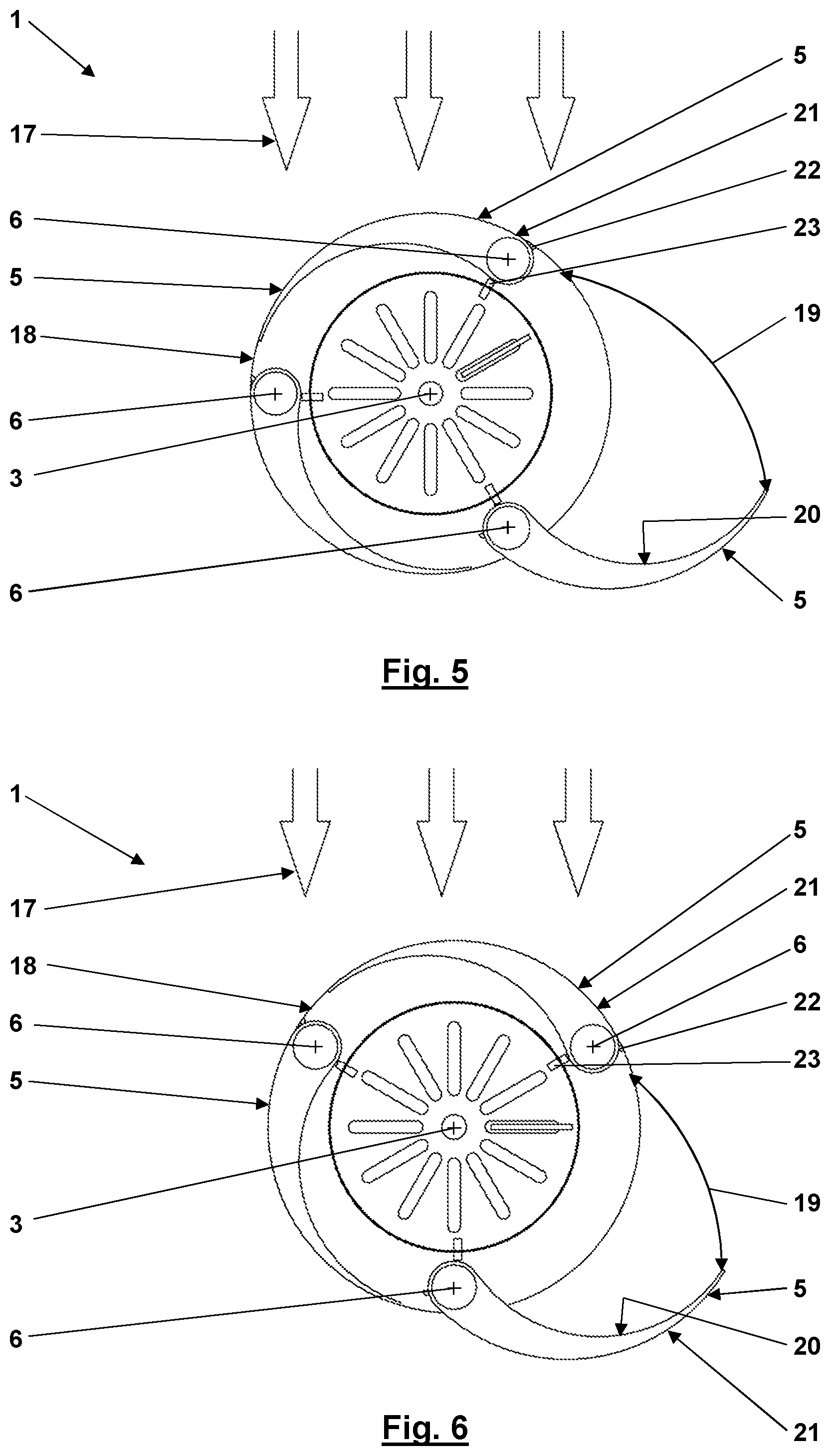 Patent US12338796 Figure 4 – Flow power plant having pivoting blades