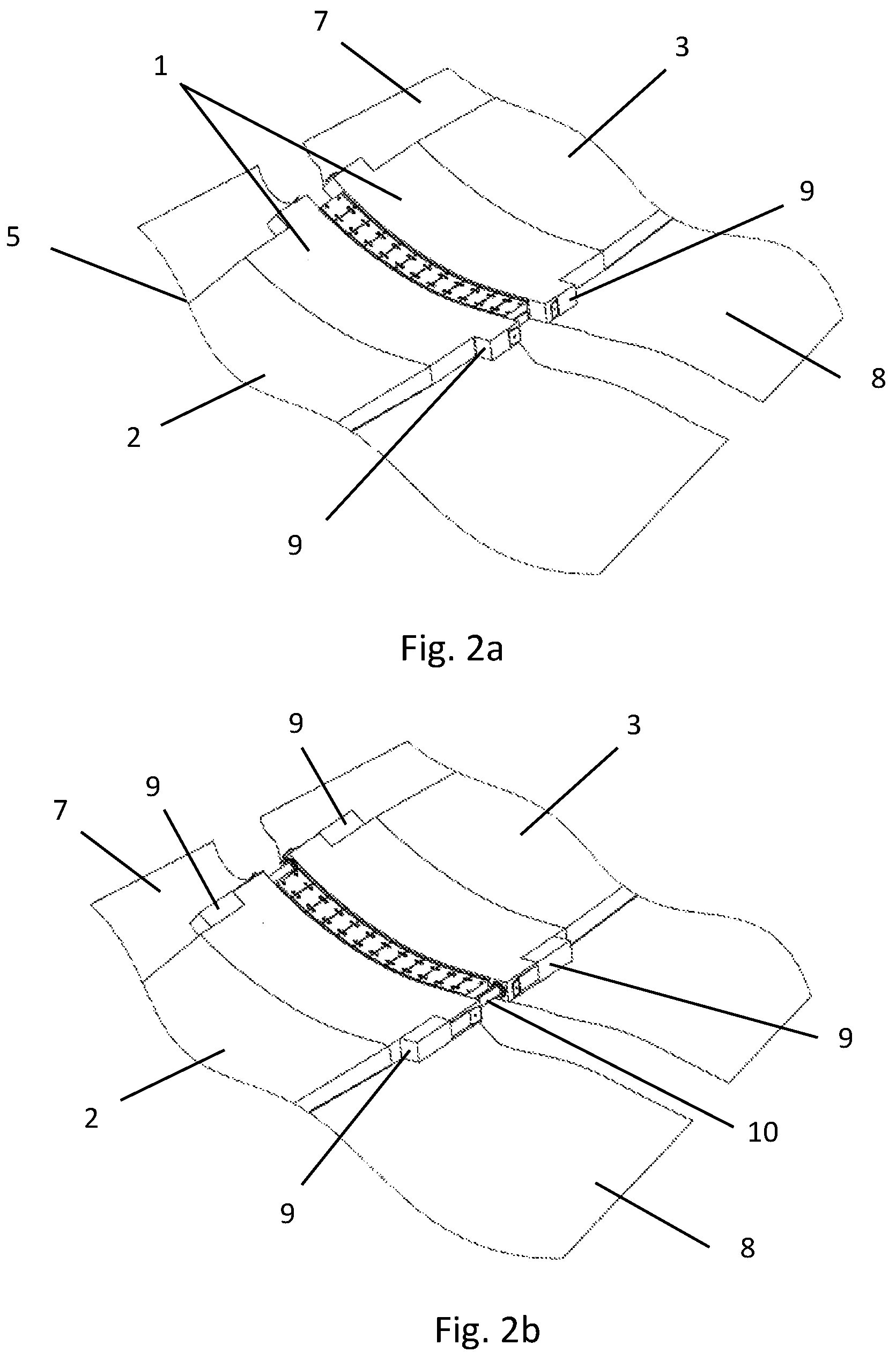 Patent US12338797 Figure 2 – System for protection against lightning strikes for a modular blade and method of forming a stack