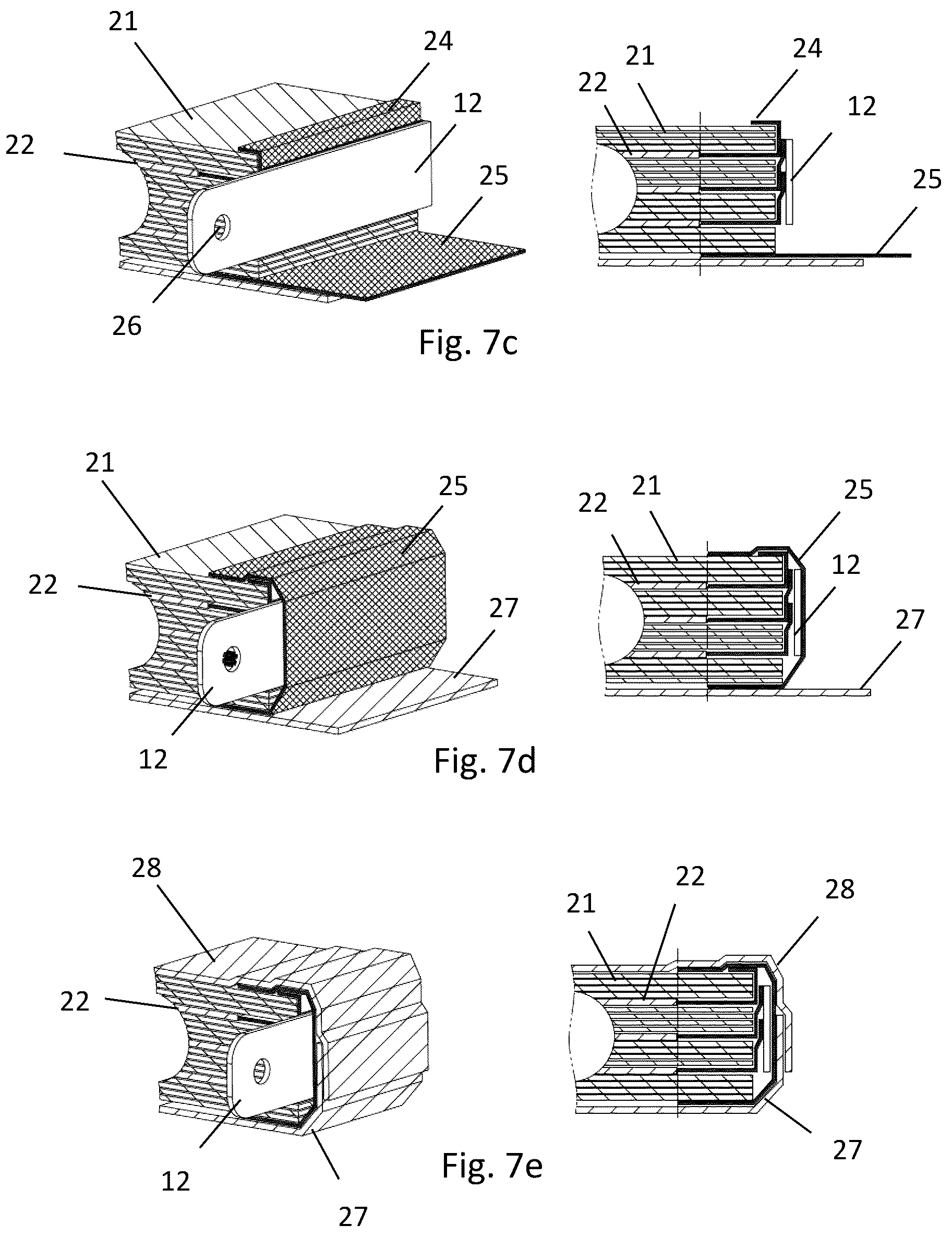 Patent US12338797 Figure 6 – System for protection against lightning strikes for a modular blade and method of forming a stack