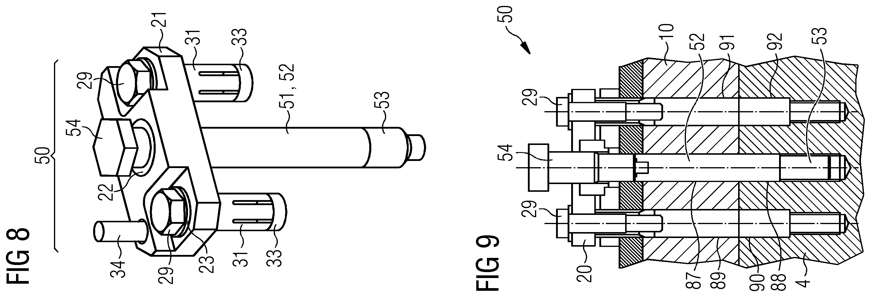 Patent US12338799 Figure 8 – System for repositioning two components of a wind turbine with respect to each other