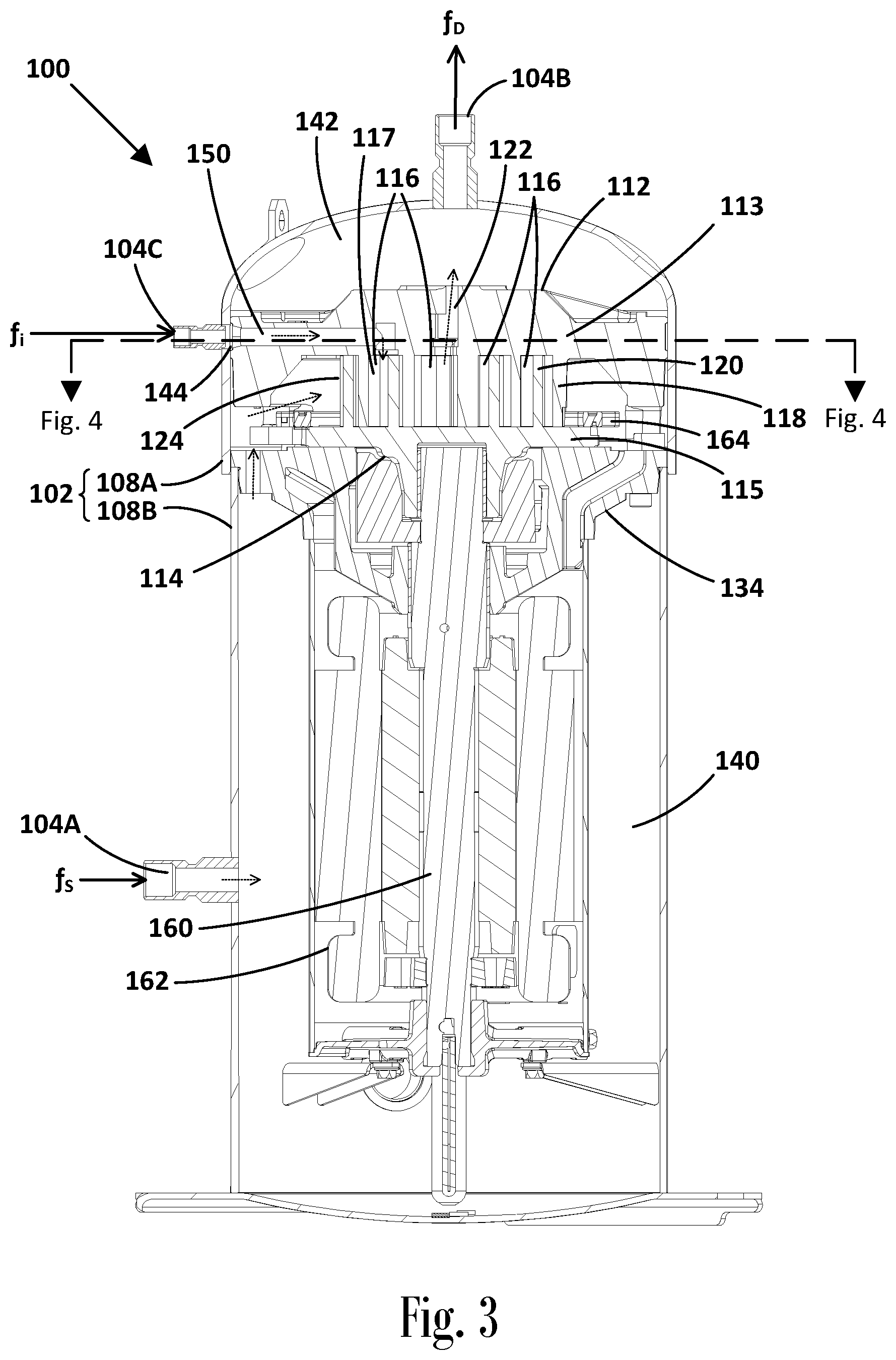 Patent US12338818 Figure 6 – Scroll compressor with intermediate injection