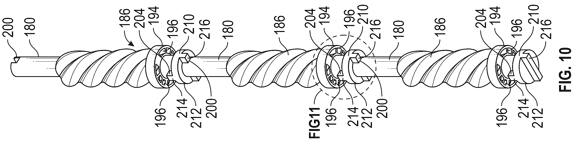 Patent US12338819 Figure 7 – Progressing cavity devices and assemblies for coupling multiple stages of progressing cavity devices